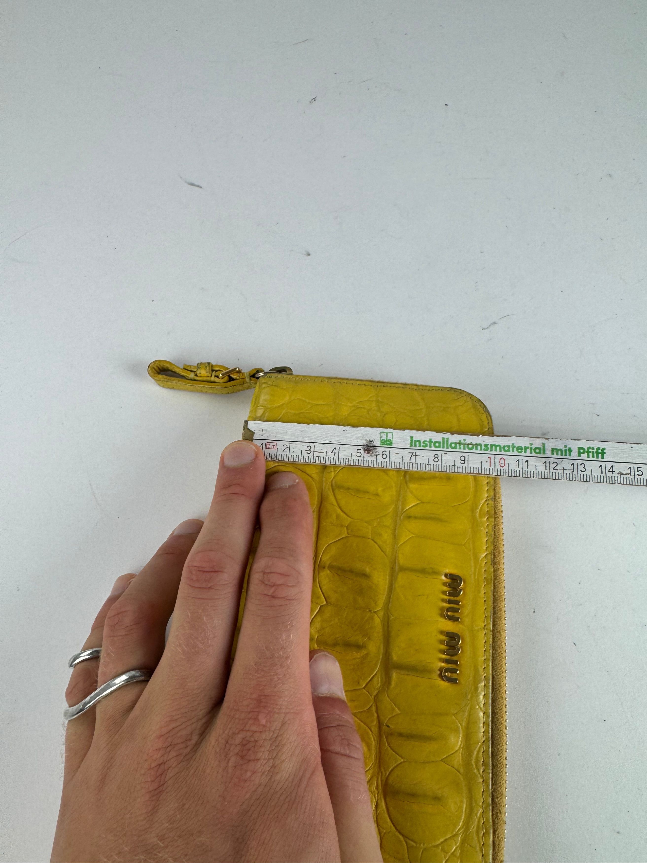 Miu Miu Vintage Leather Wallet Yellow Size ONE SIZE - 9 Thumbnail