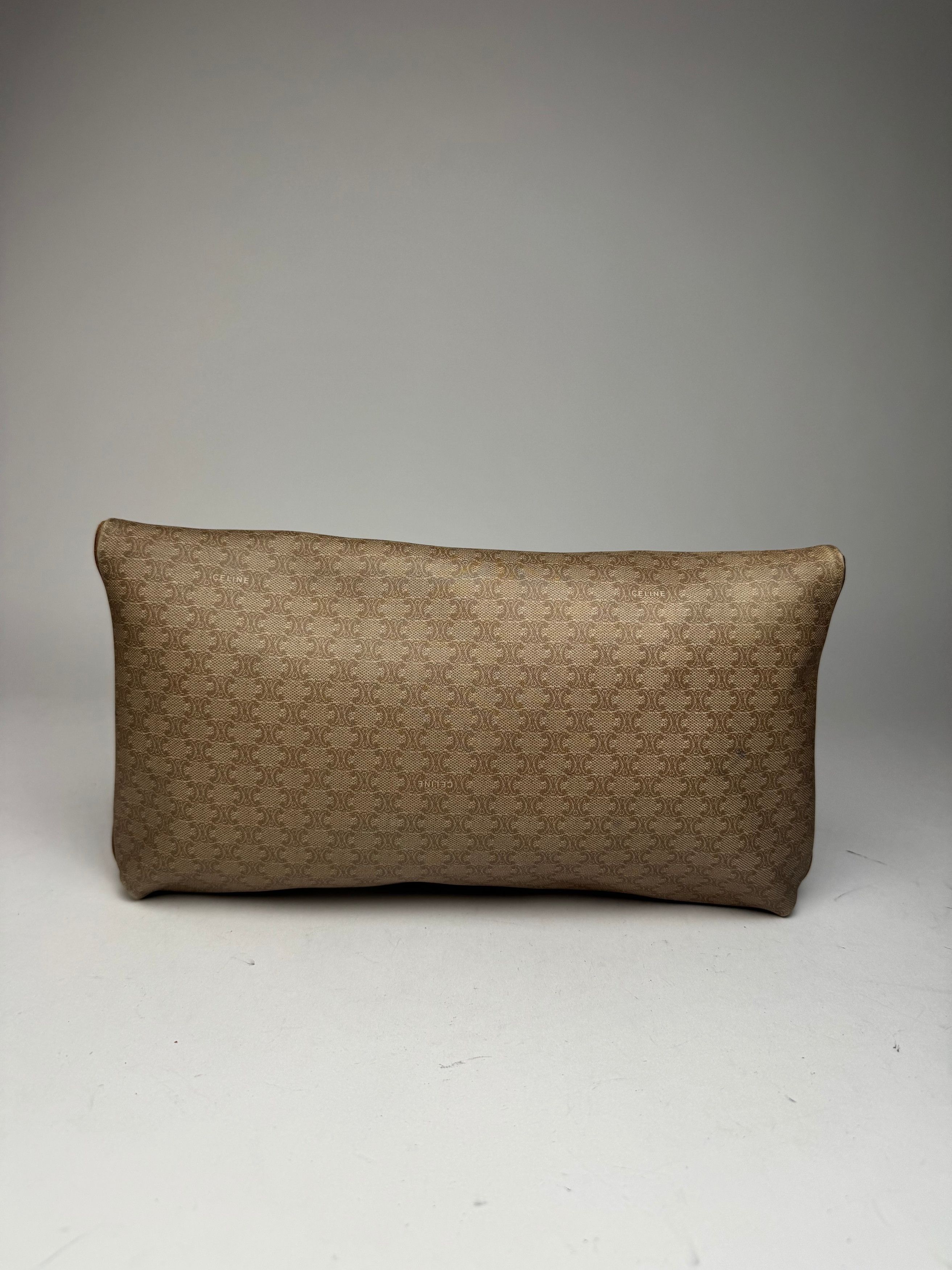 Celine Vintage Paris Monogram Leather Clutch Beige Brown Size ONE SIZE - 15 Thumbnail