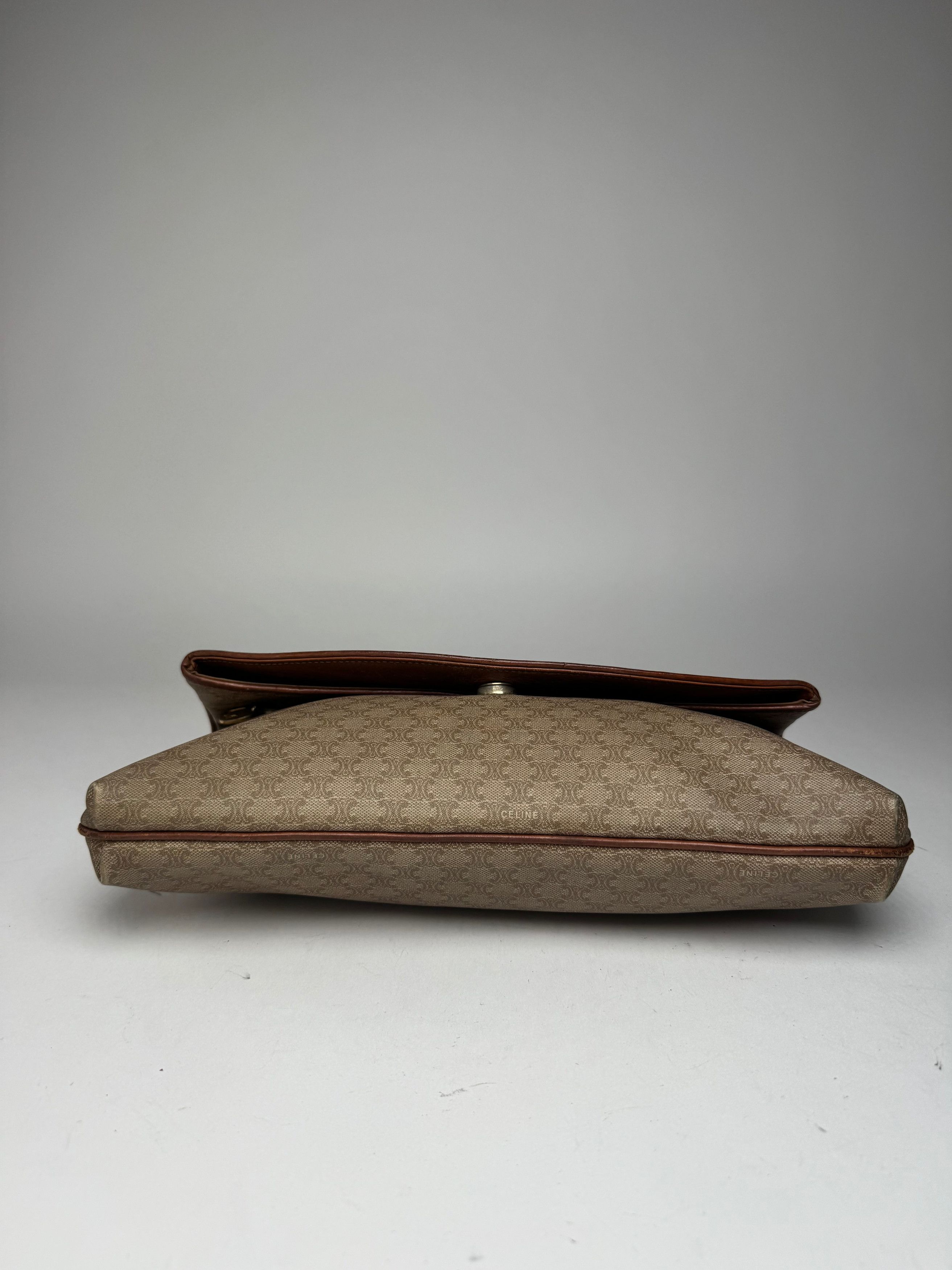 Celine Vintage Paris Monogram Leather Clutch Beige Brown Size ONE SIZE - 8 Thumbnail