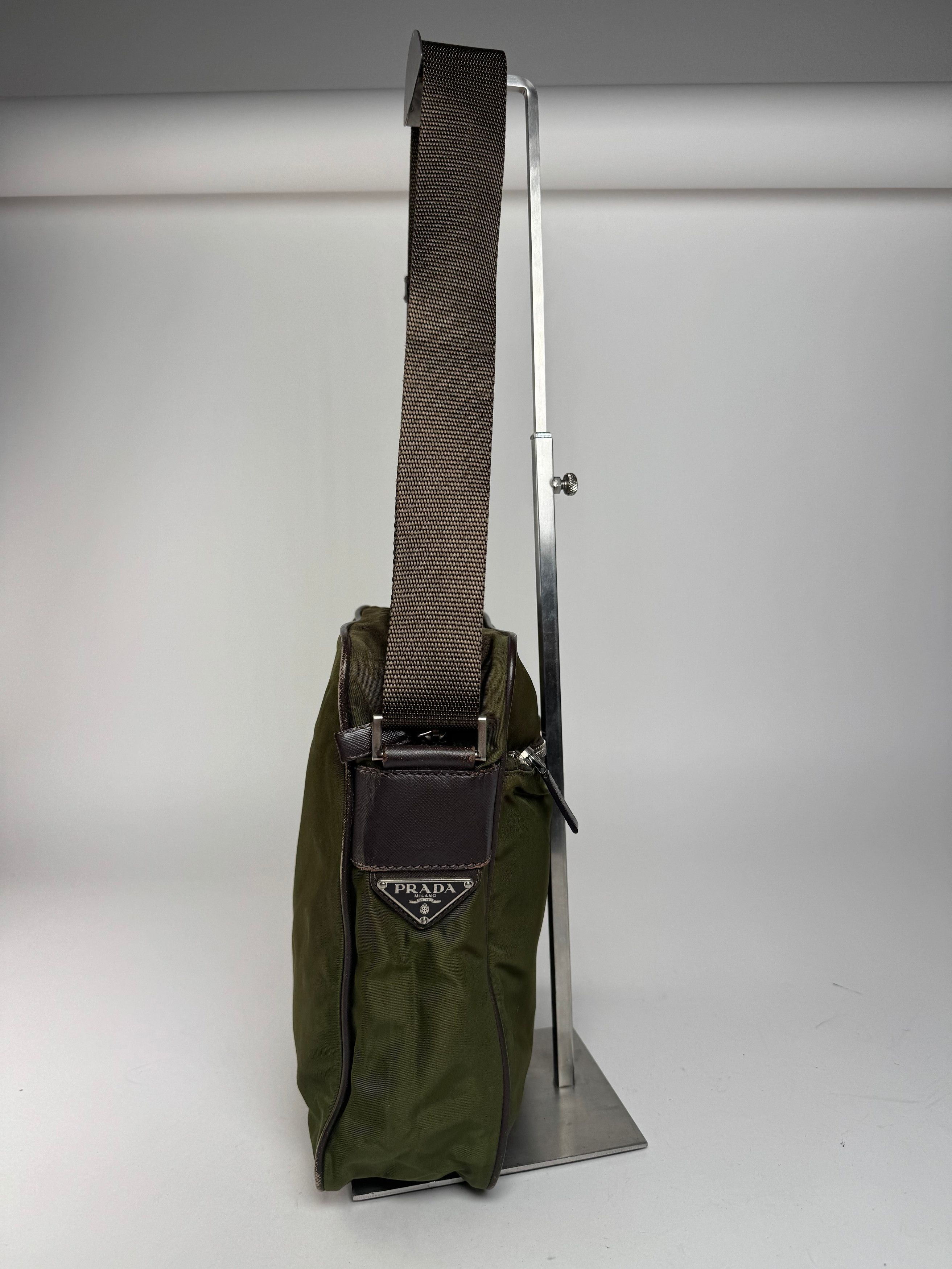 Prada Vintage 2Way Polyester Triangle bag green brown Size ONE SIZE - 8 Thumbnail
