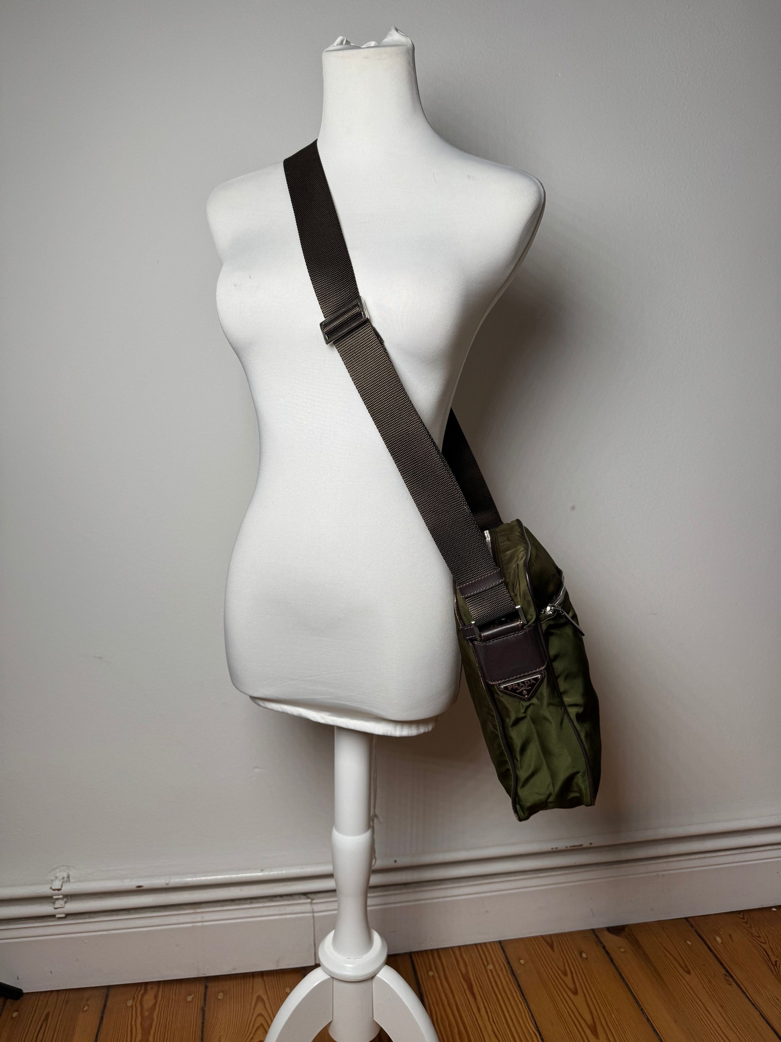 Prada Vintage 2Way Polyester Triangle bag green brown Size ONE SIZE - 15 Thumbnail