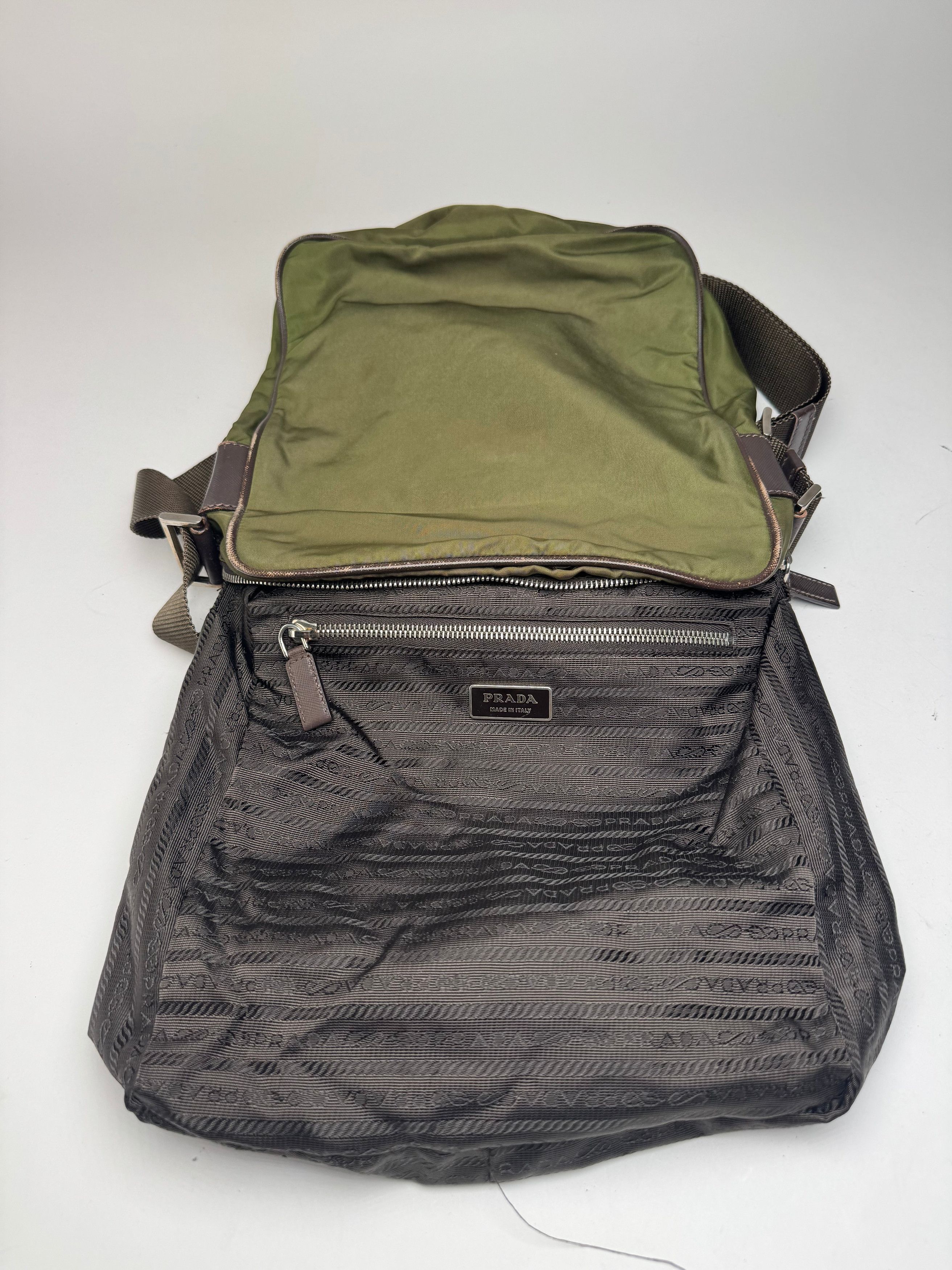 Prada Vintage 2Way Polyester Triangle bag green brown Size ONE SIZE - 3 Thumbnail