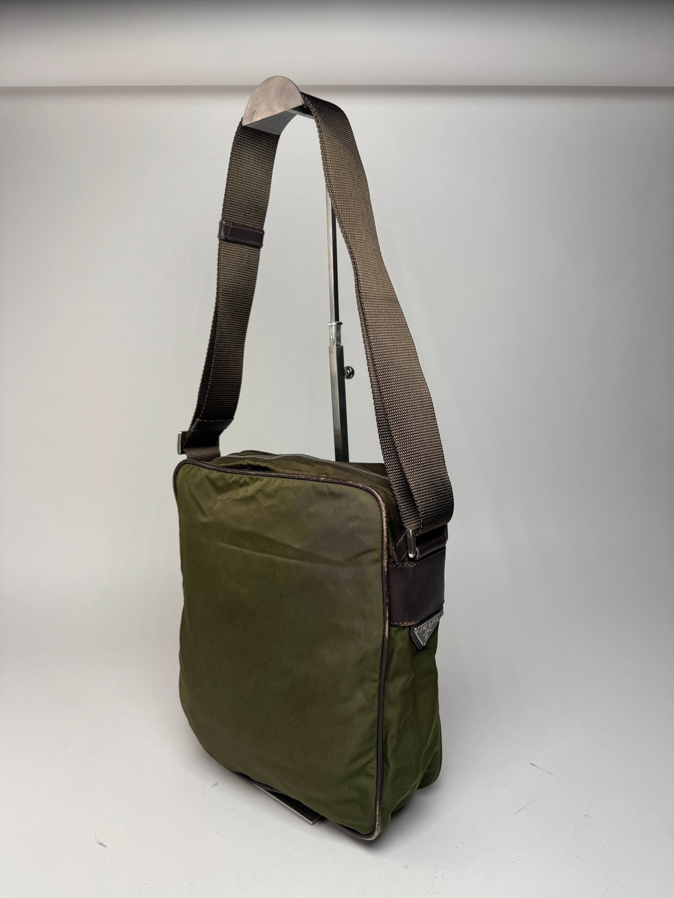 Prada Vintage 2Way Polyester Triangle bag green brown Size ONE SIZE - 2 Thumbnail