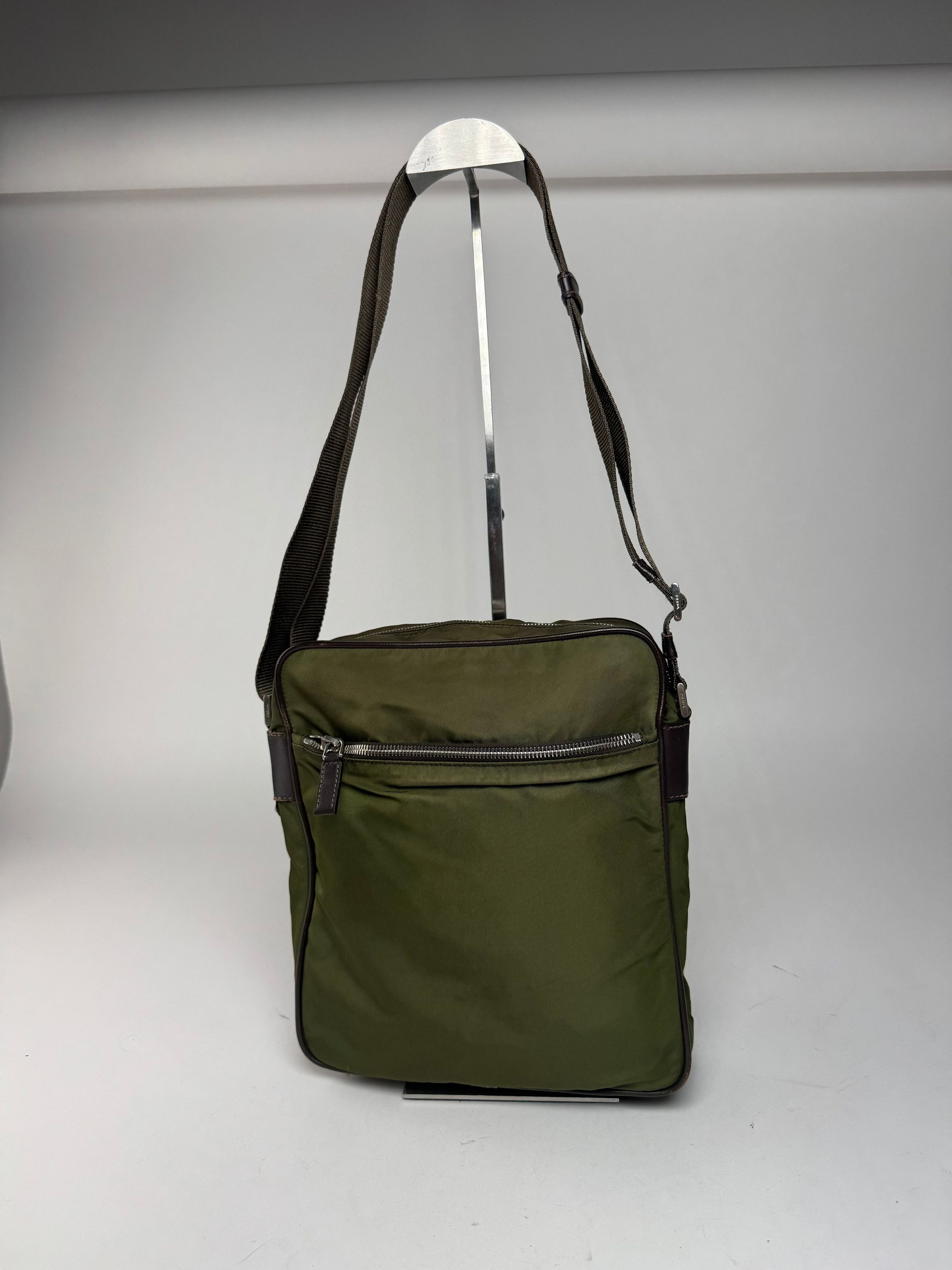 Prada Vintage 2Way Polyester Triangle bag green brown Size ONE SIZE - 7 Thumbnail
