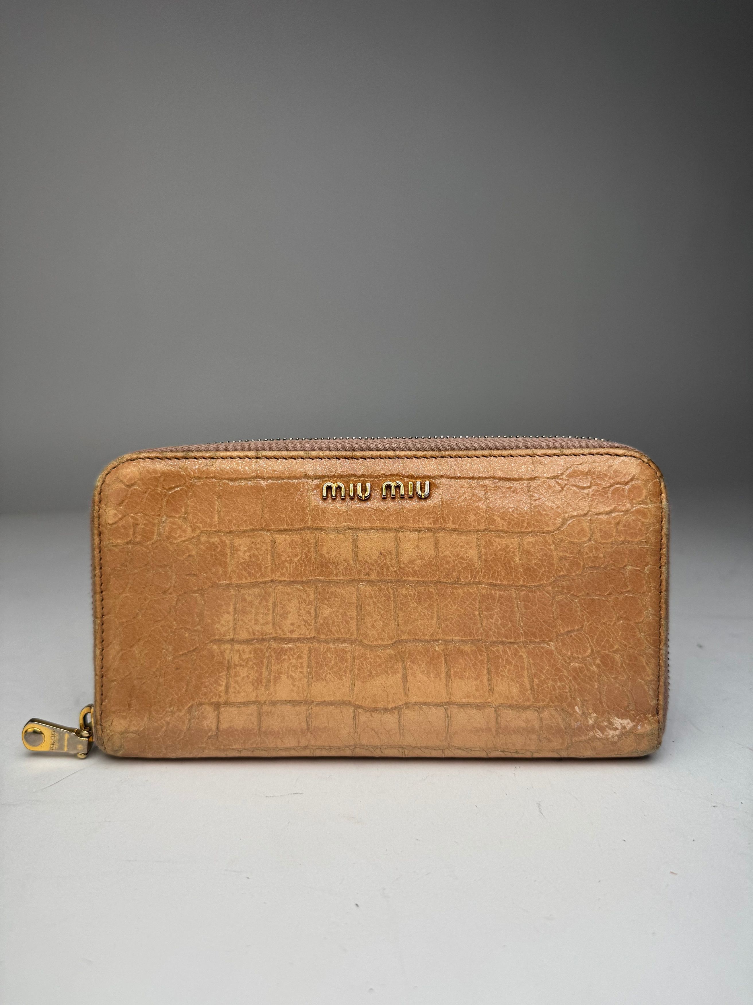 Miu Miu Vintage Leather wallet brown Size ONE SIZE - 7 Thumbnail