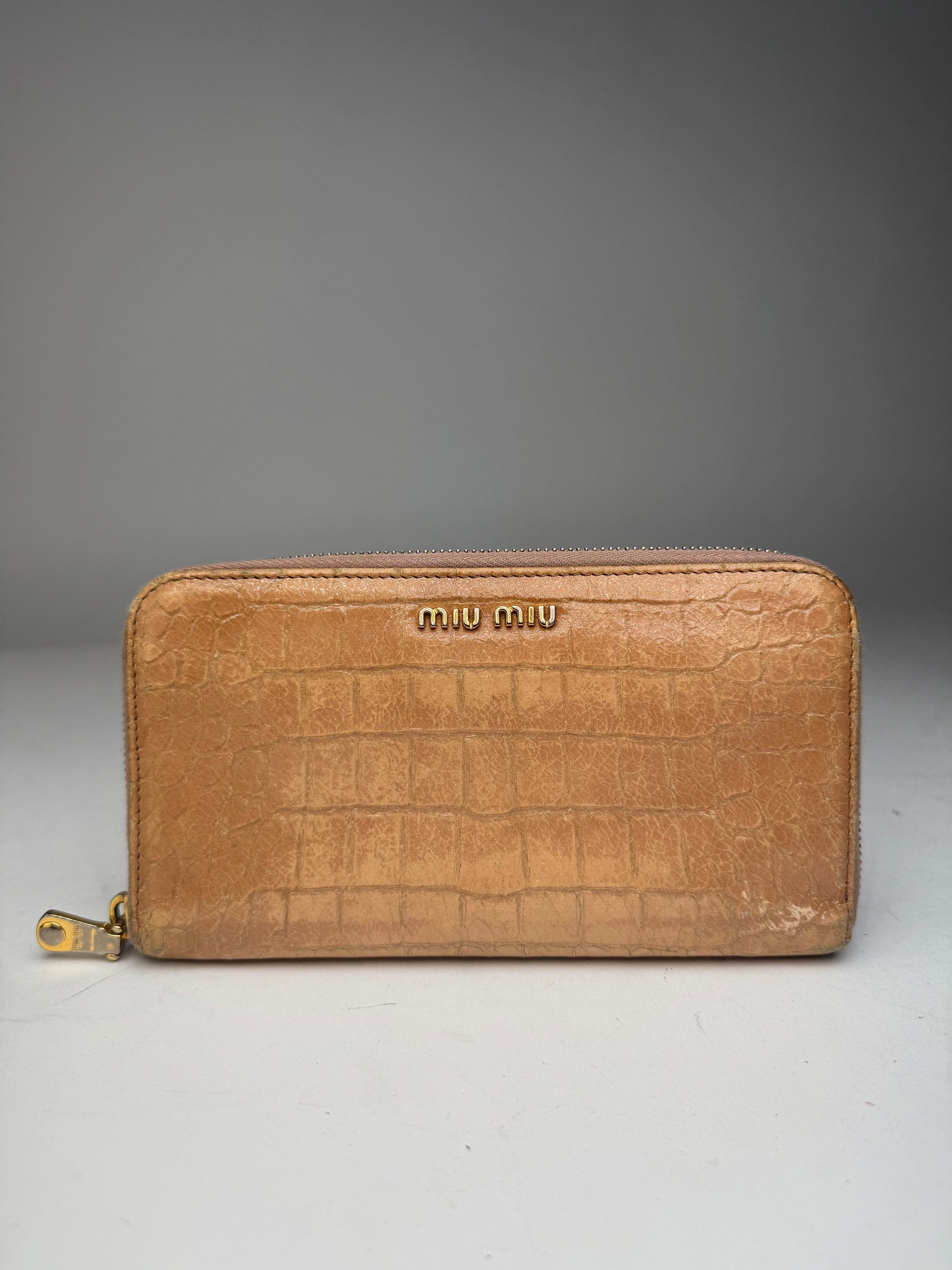 Miu Miu Vintage Leather wallet brown Size ONE SIZE - 12 Thumbnail