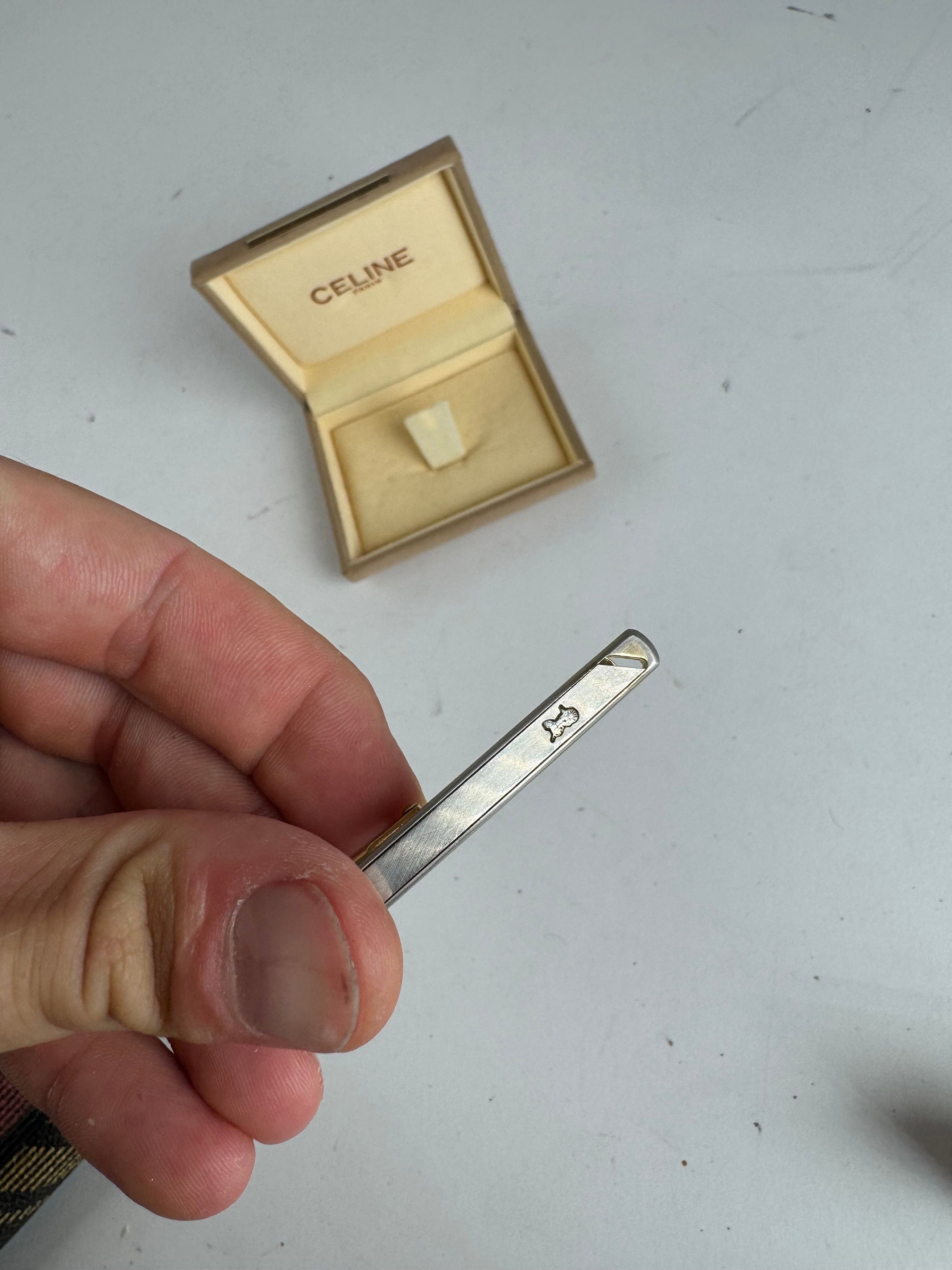 Celine Vintage Paris Money/Tie Clamp Silver Gold Size ONE SIZE - 2 Thumbnail