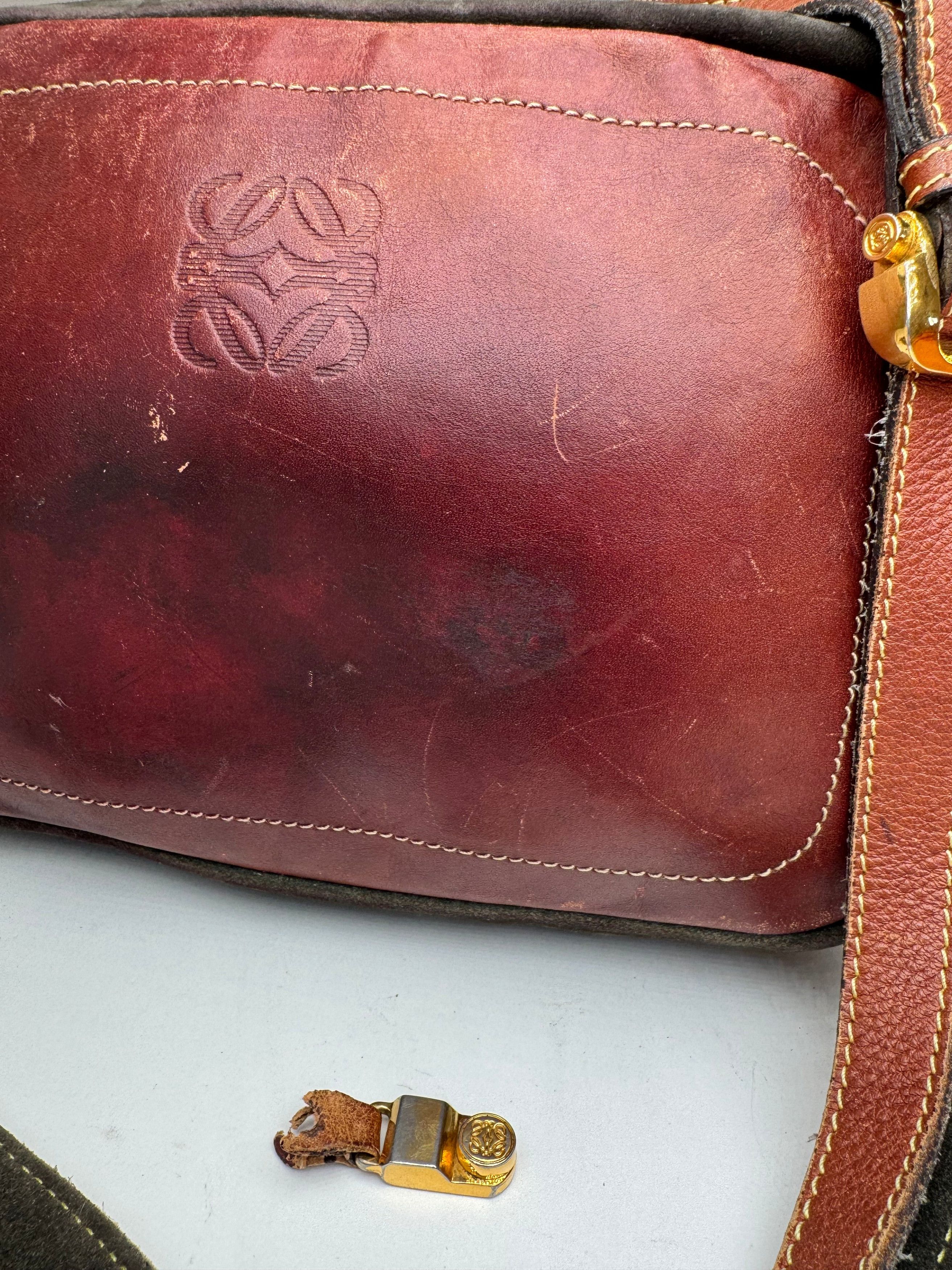 Loewe Vintage Madrid Suede Leather bag Red Green Size ONE SIZE - 6 Thumbnail