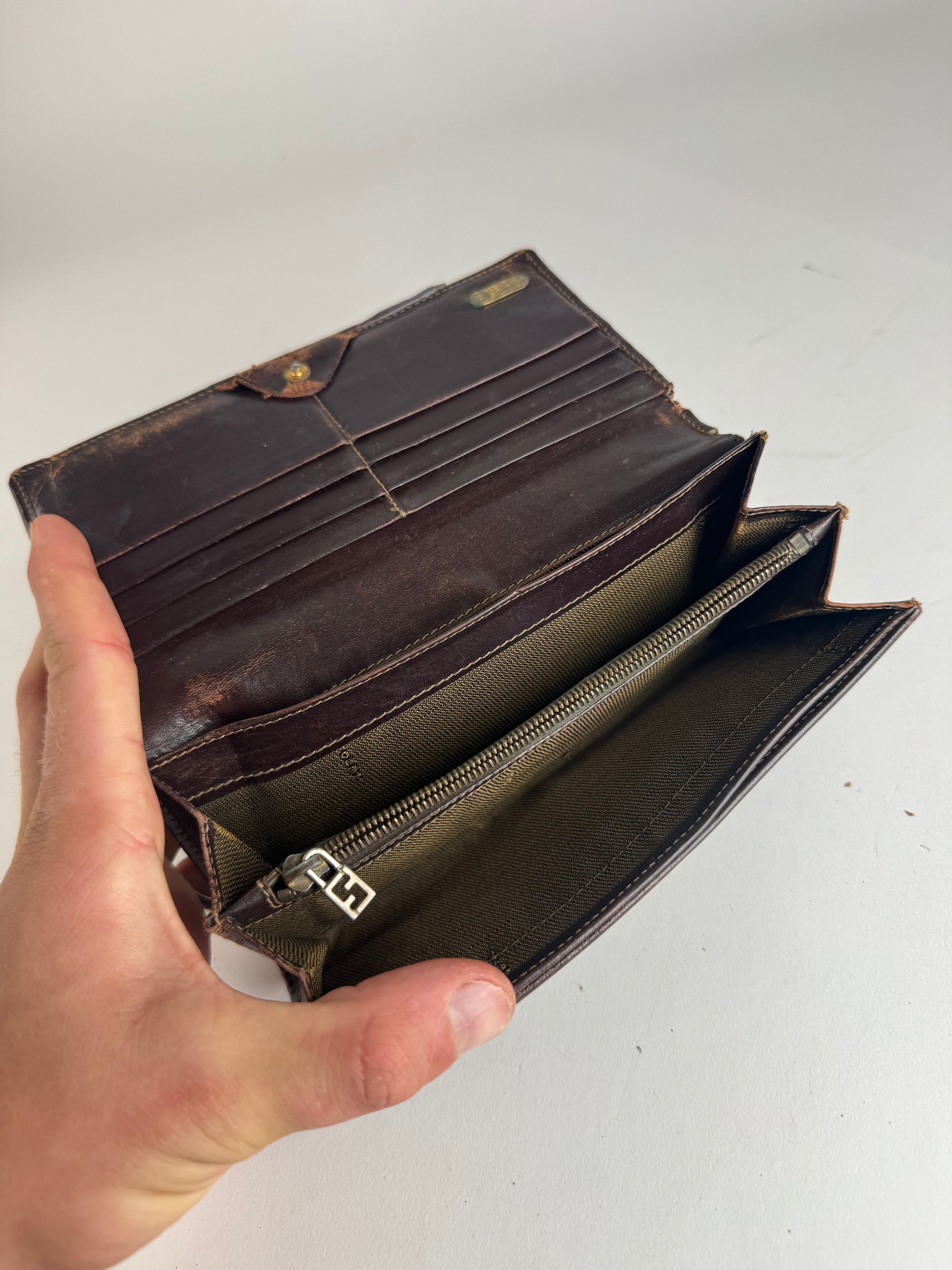 Fendi Vintage FF monogram Leather wallet brown Size ONE SIZE - 7 Thumbnail
