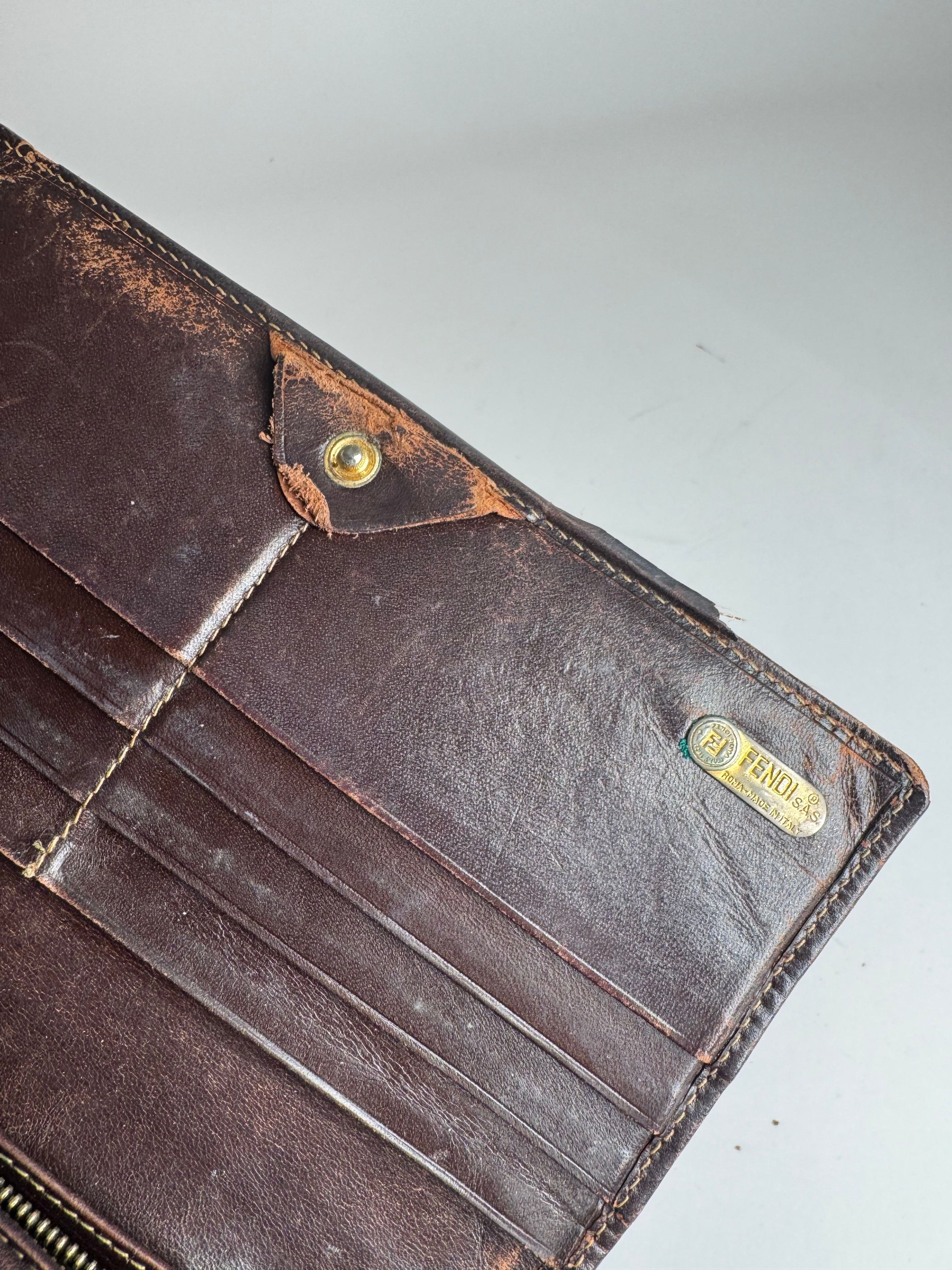 Fendi Vintage FF monogram Leather wallet brown Size ONE SIZE - 5 Thumbnail
