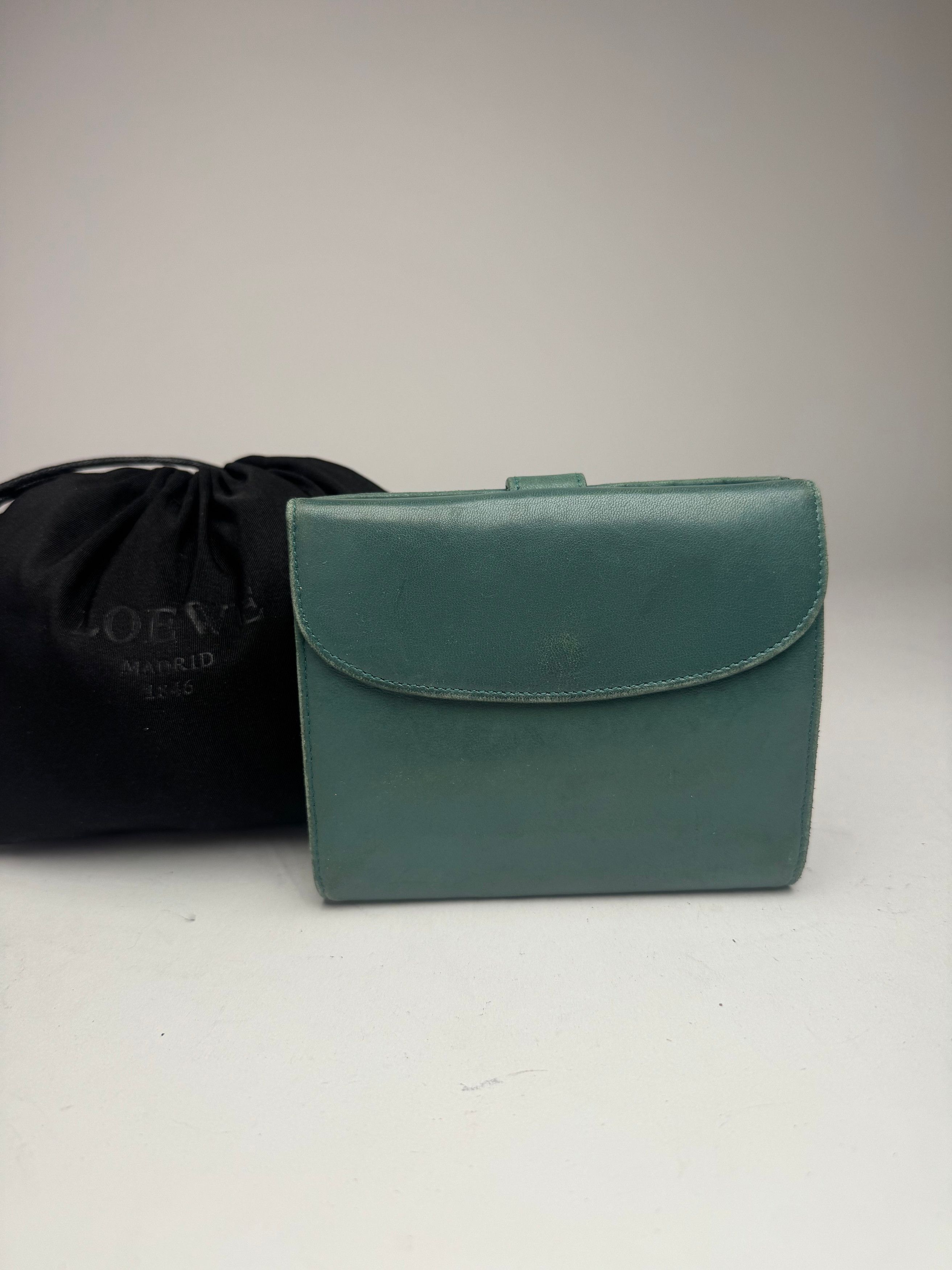 Loewe Vintage Madrid Mint Green Anagram Leather Wallet Size ONE SIZE - 8 Thumbnail