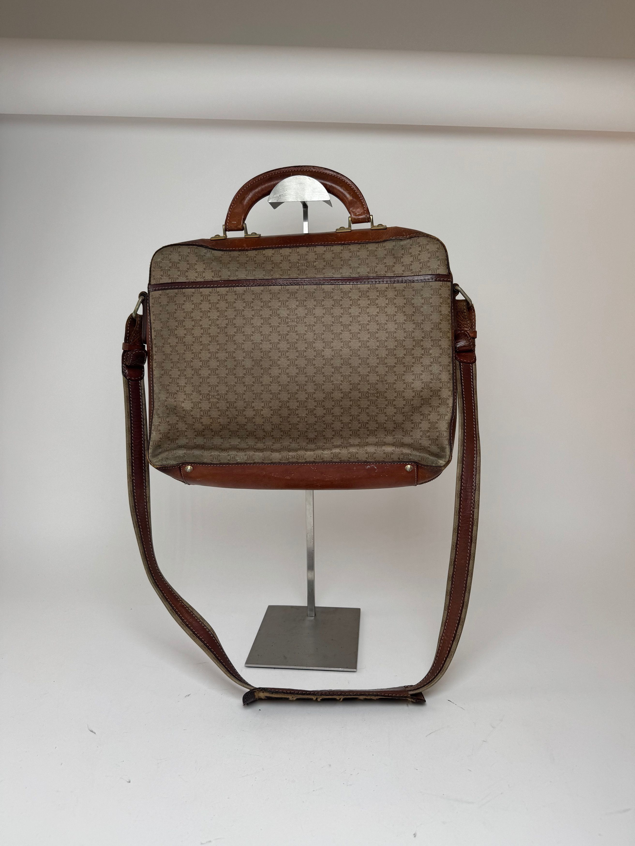 Celine Vintage Paris 2Way leather Triomphe Bag beige Size ONE SIZE - 14 Thumbnail