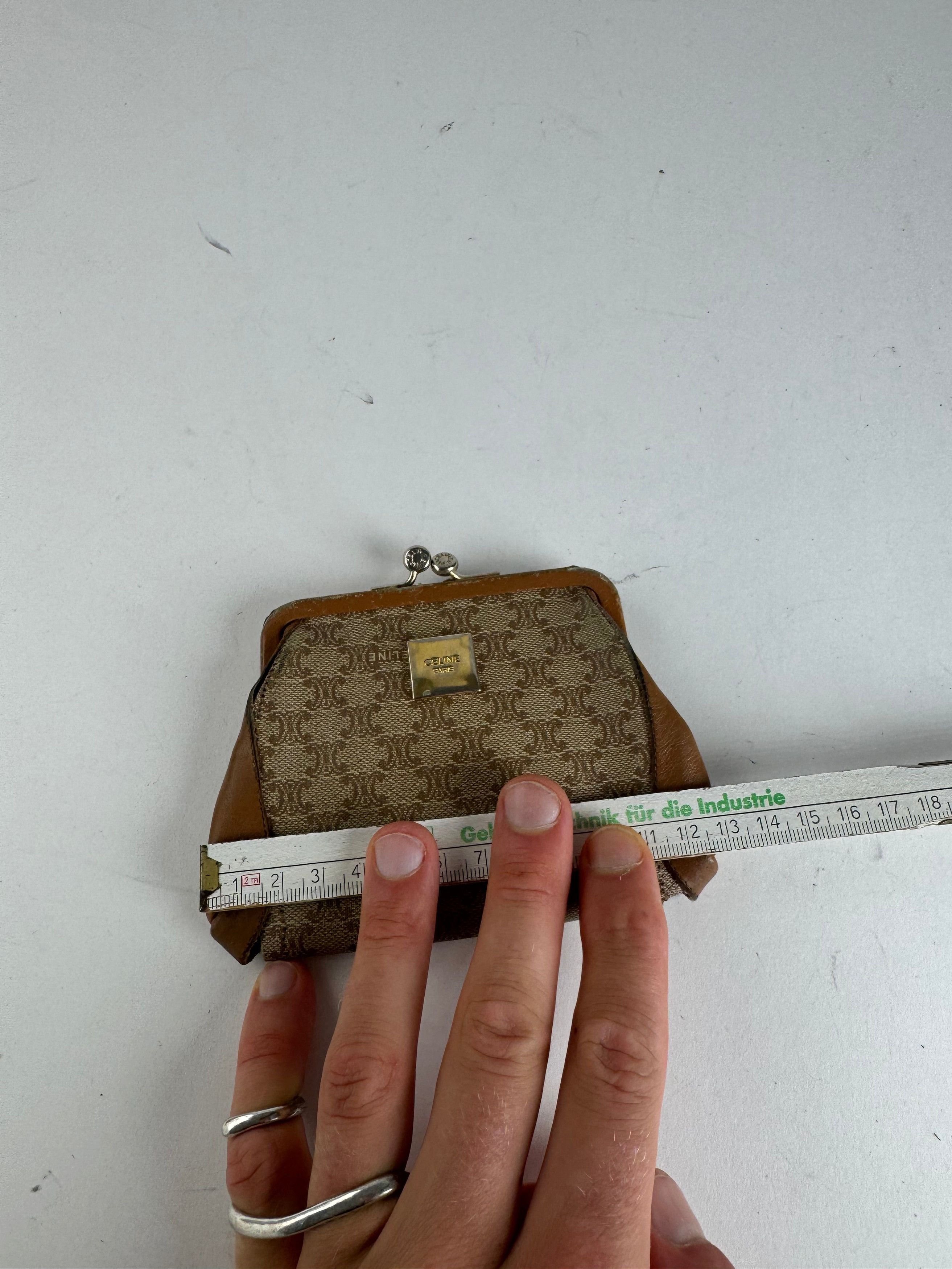 Celine Vintage Paris Triomphe Monogram Leather card Holder / Purse Size ONE SIZE - 9 Thumbnail