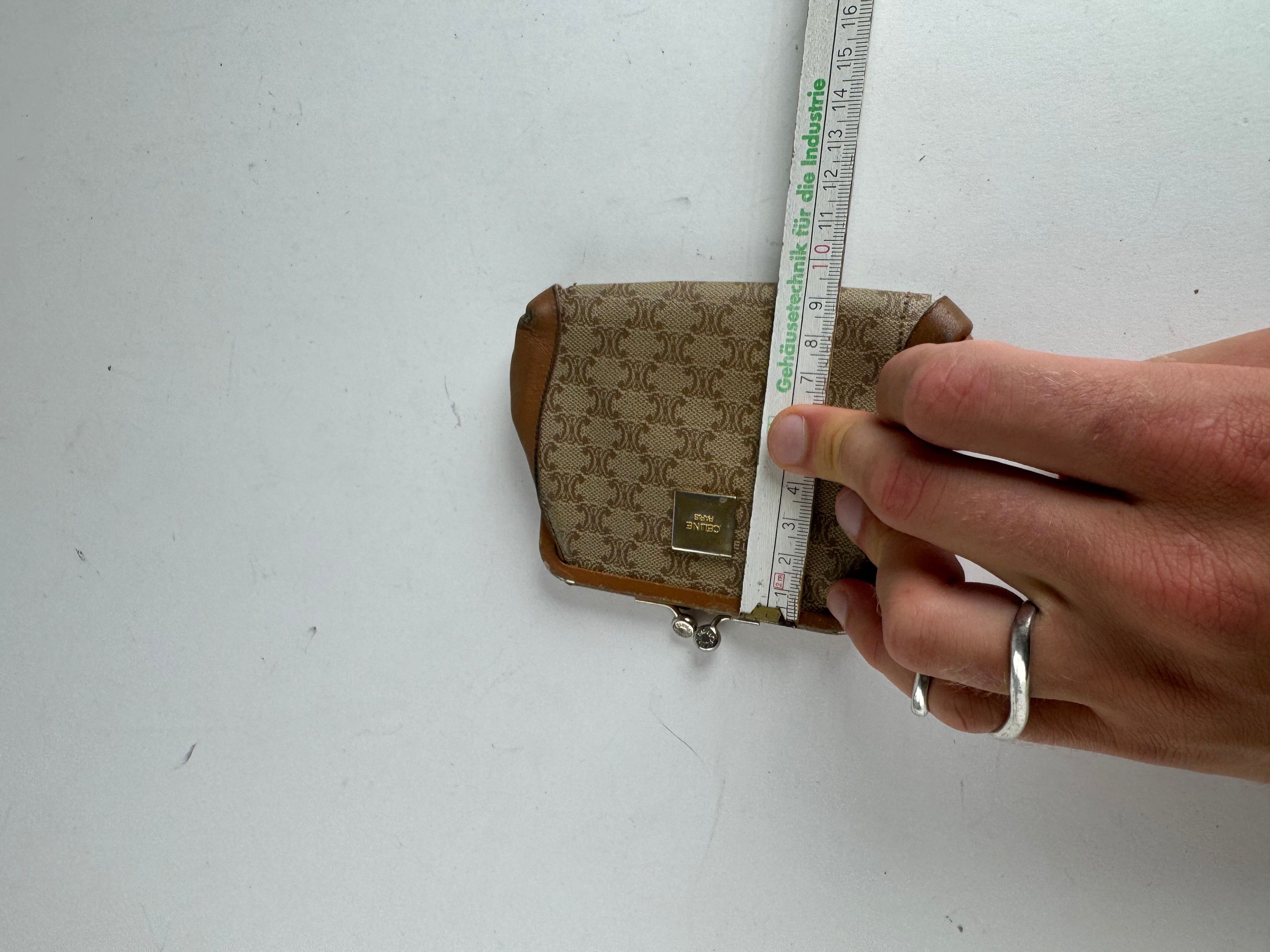 Celine Vintage Paris Triomphe Monogram Leather card Holder / Purse Size ONE SIZE - 10 Thumbnail