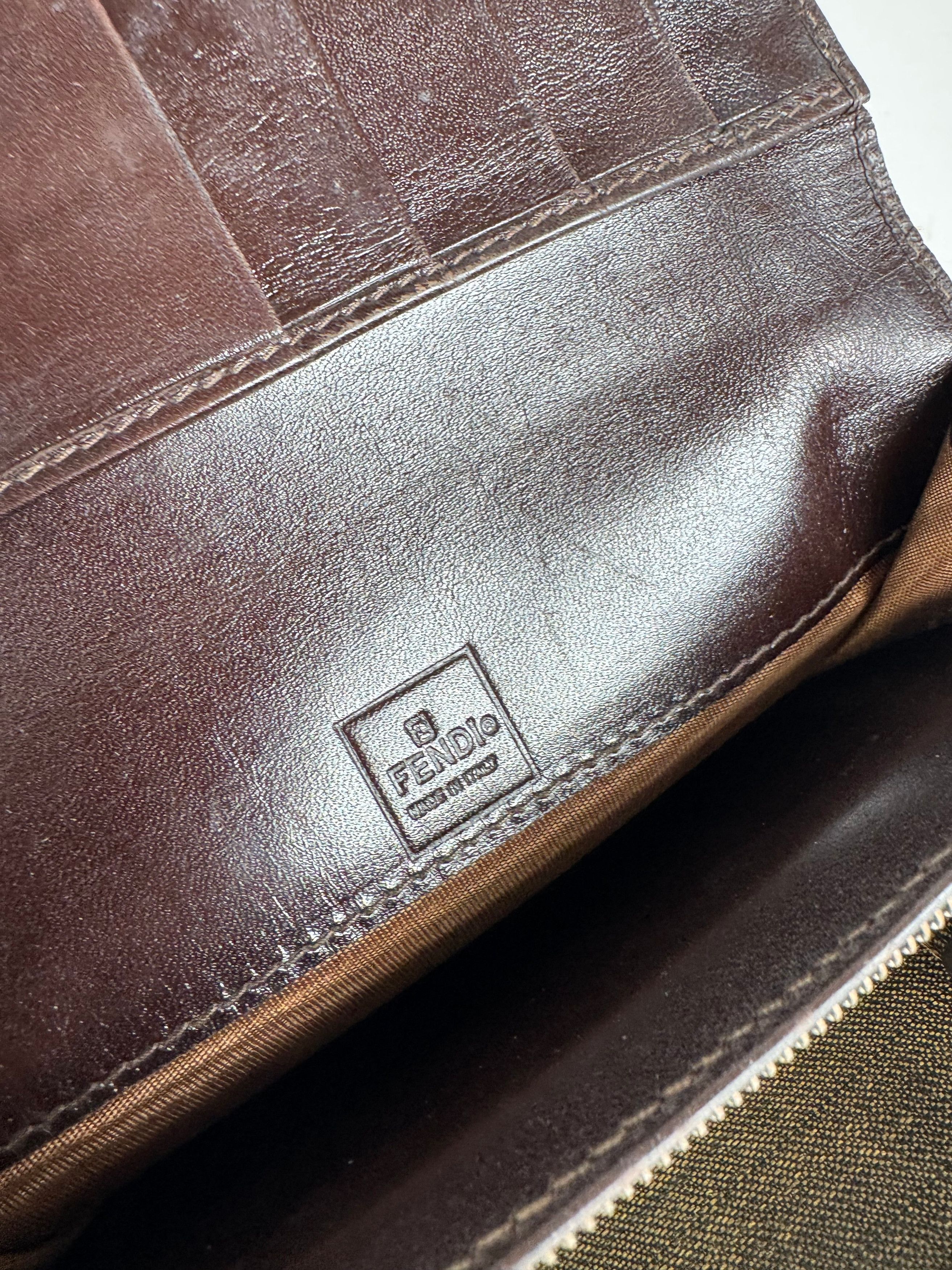 Fendi Vintage FF monogram Canvas Leather wallet brown Size ONE SIZE - 4 Thumbnail