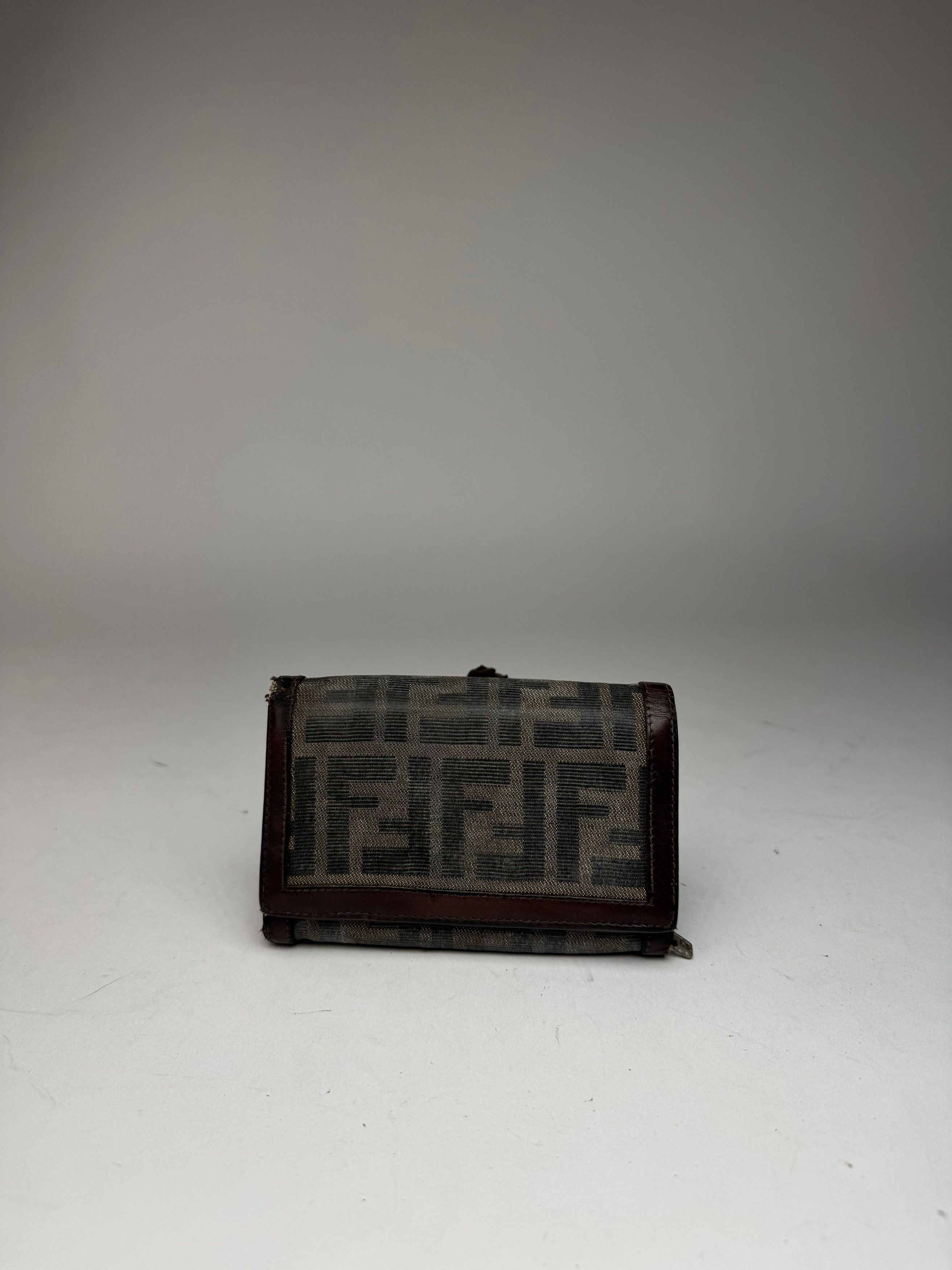 Fendi Vintage FF monogram Canvas Leather wallet brown Size ONE SIZE - 7 Thumbnail