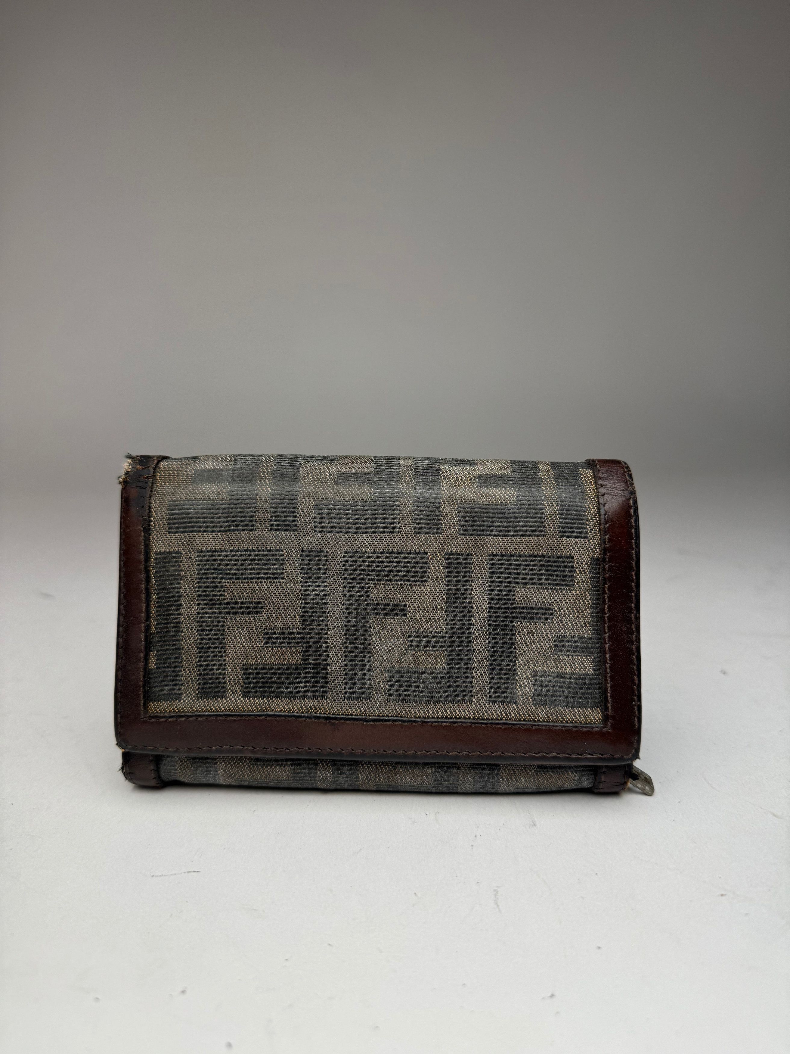 Fendi Vintage FF monogram Canvas Leather wallet brown Size ONE SIZE - 10 Thumbnail
