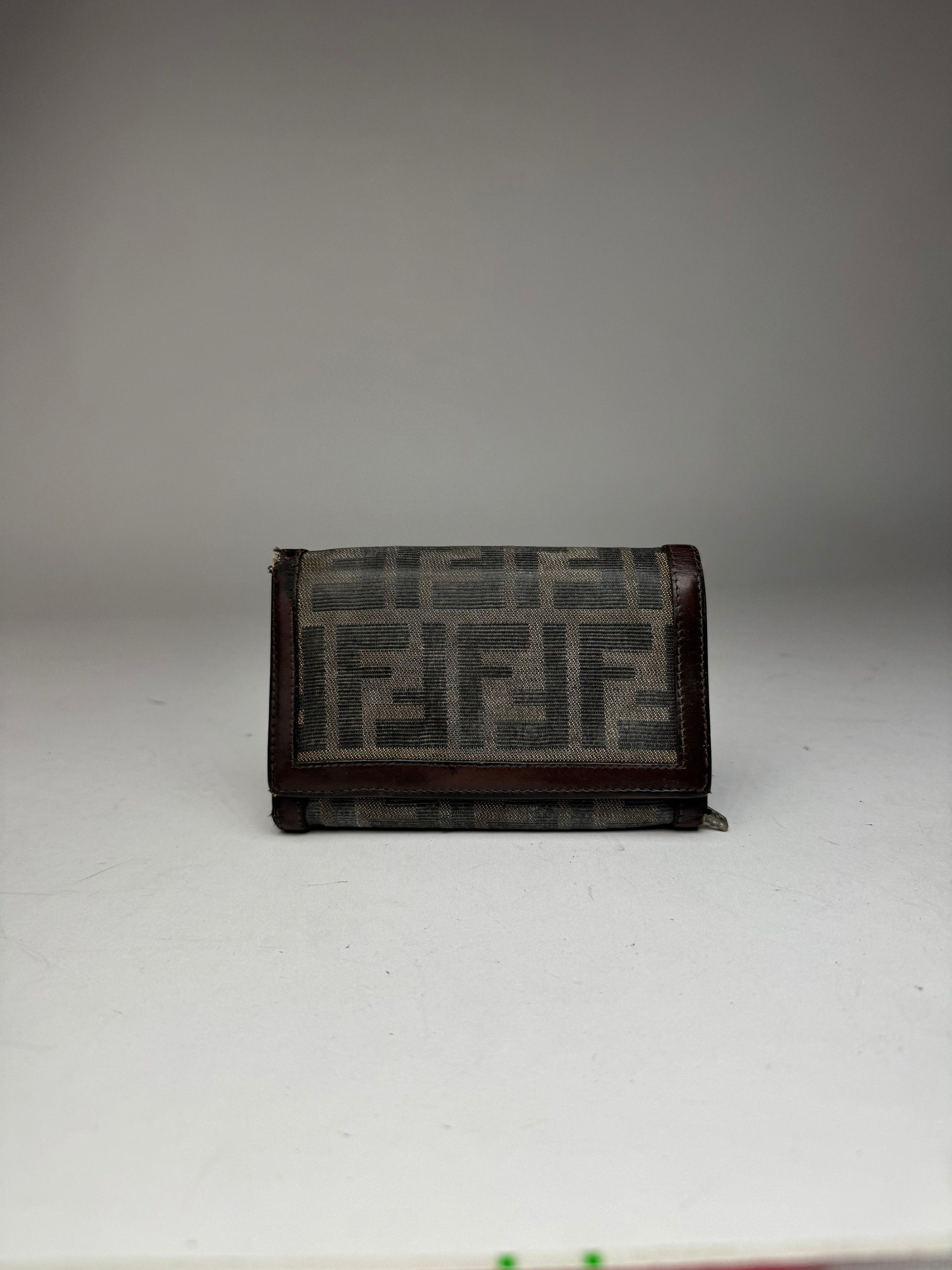 Fendi Vintage FF monogram Canvas Leather wallet brown Size ONE SIZE - 5 Thumbnail