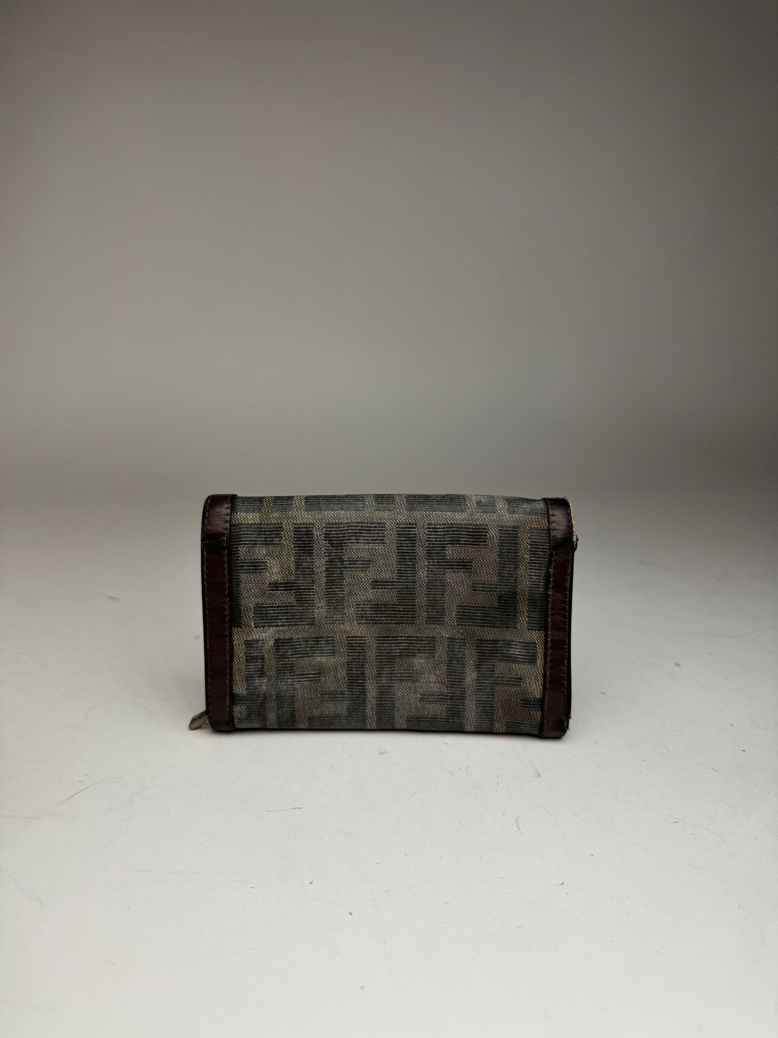Fendi Vintage FF monogram Canvas Leather wallet brown Size ONE SIZE - 2 Thumbnail