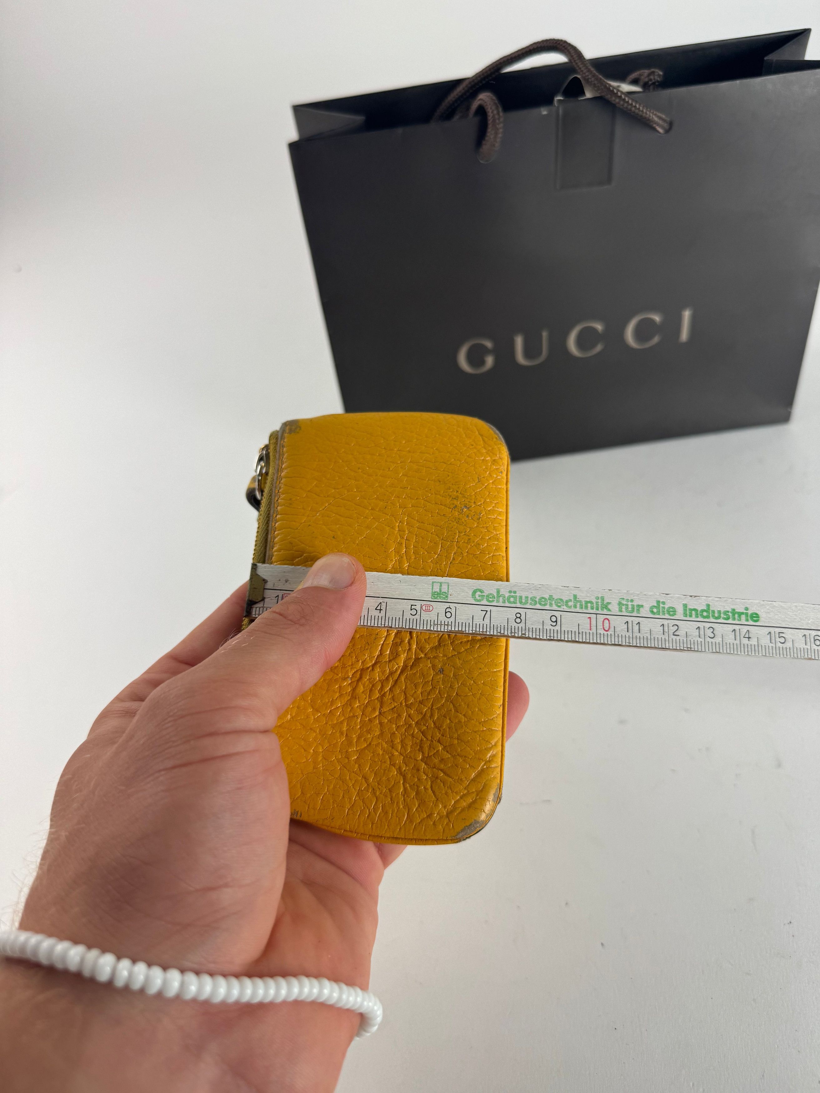 Gucci Vintage Leather Card Holder Yellow Size ONE SIZE - 9 Thumbnail