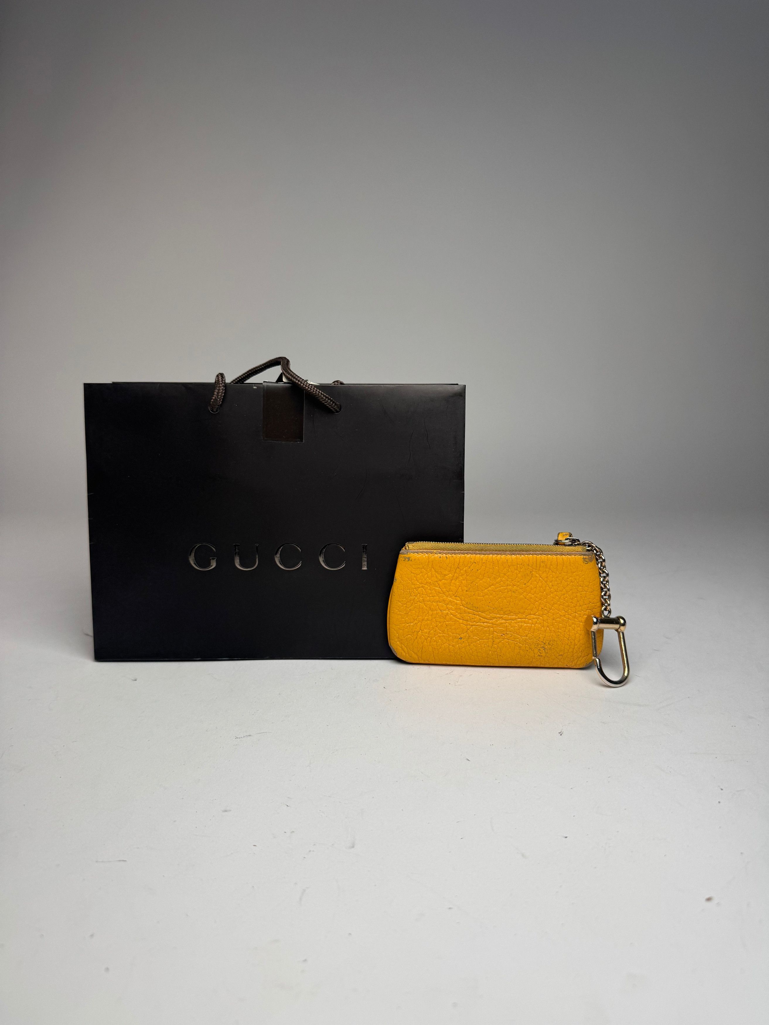 Gucci Vintage Leather Card Holder Yellow Size ONE SIZE - 2 Thumbnail