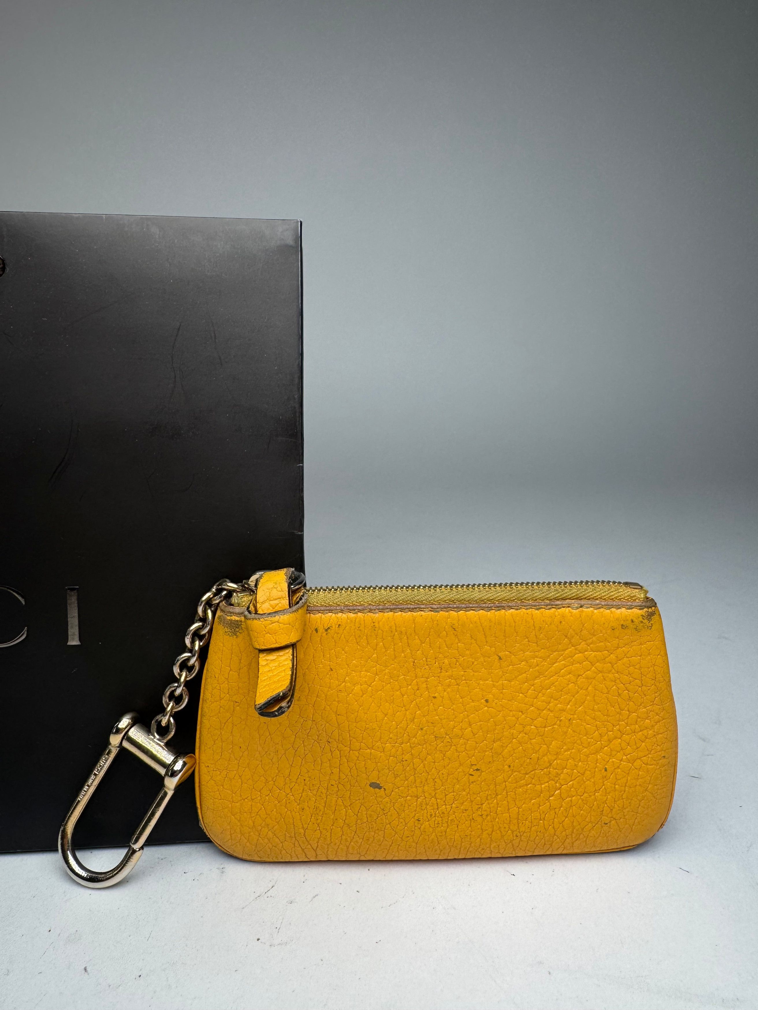 Gucci Vintage Leather Card Holder Yellow Size ONE SIZE - 6 Thumbnail