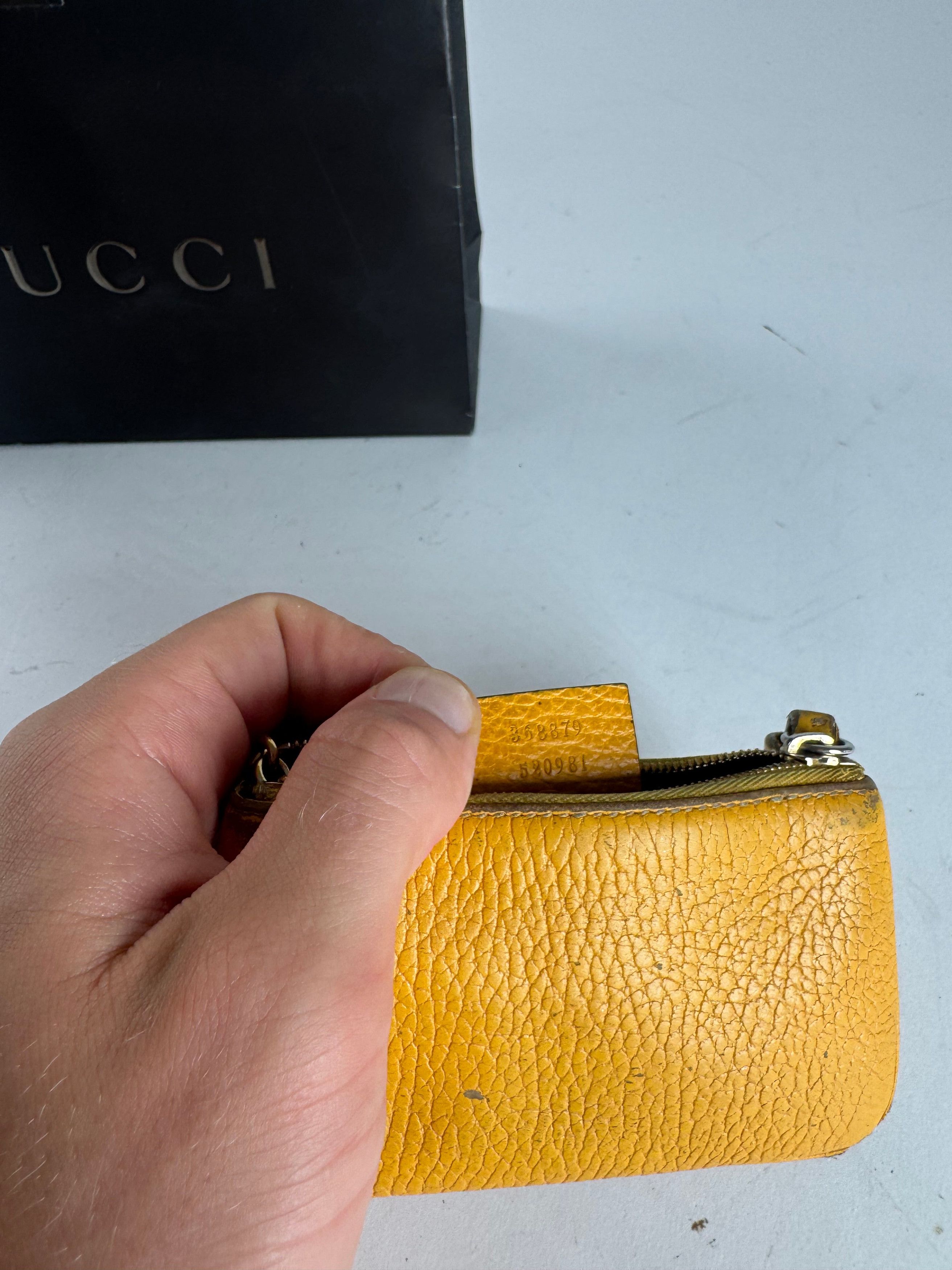 Gucci Vintage Leather Card Holder Yellow Size ONE SIZE - 5 Thumbnail