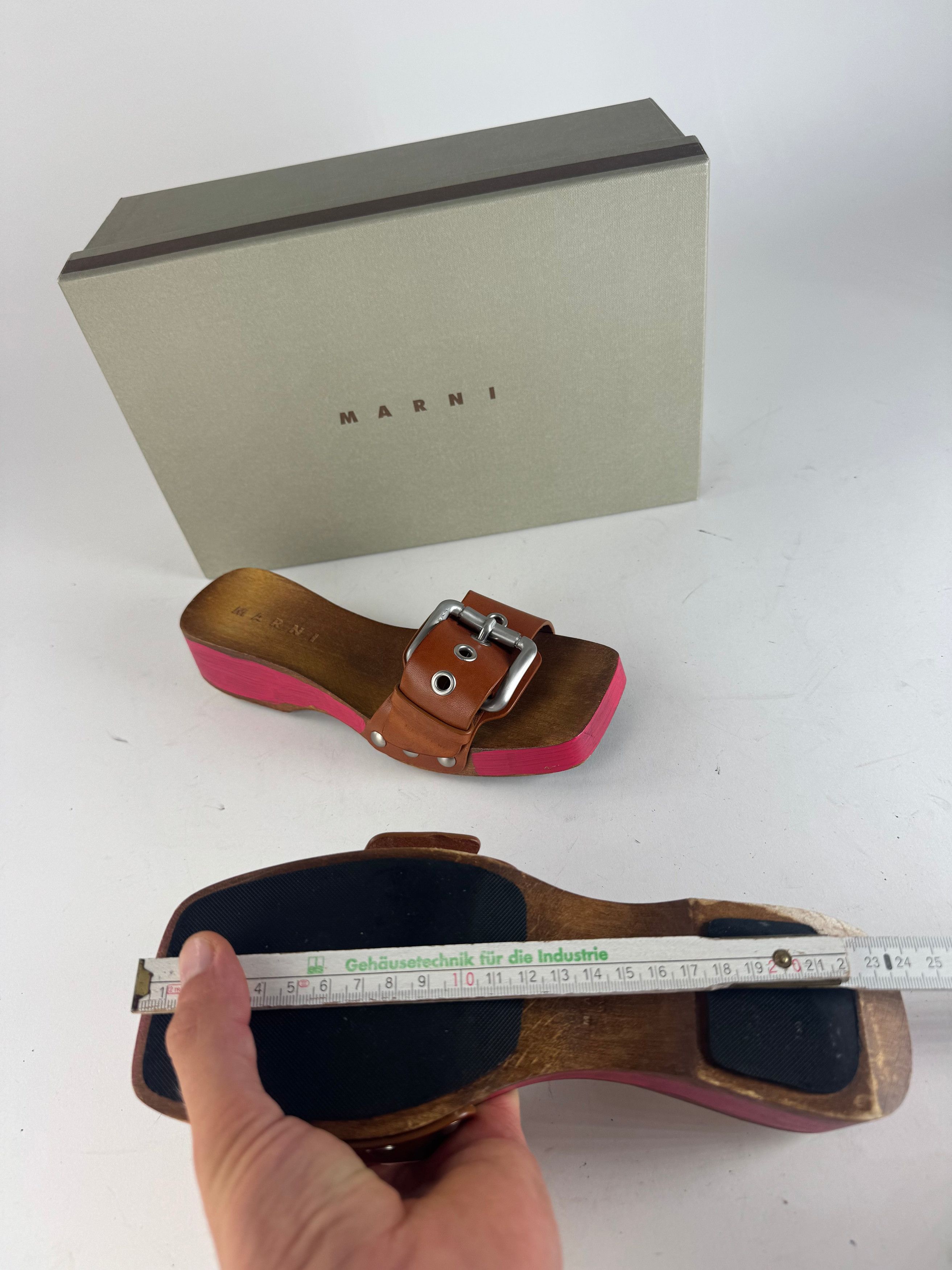 Marni Vintage Wooden Sandals Pink brown EU37 Size US 6 / IT 36 - 9 Thumbnail