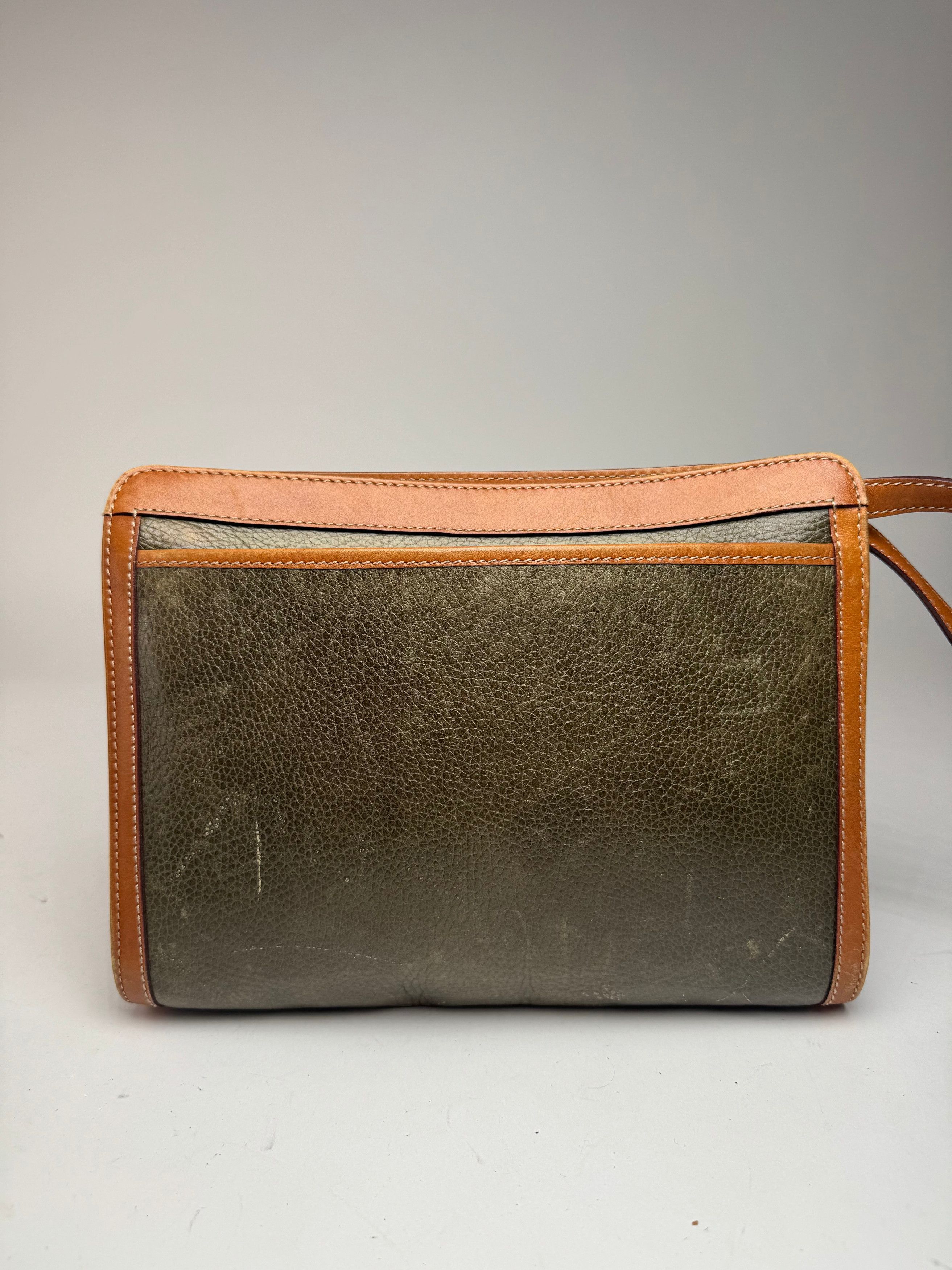 Celine Vintage Paris Leather Clutch Brown Green Size ONE SIZE - 2 Thumbnail