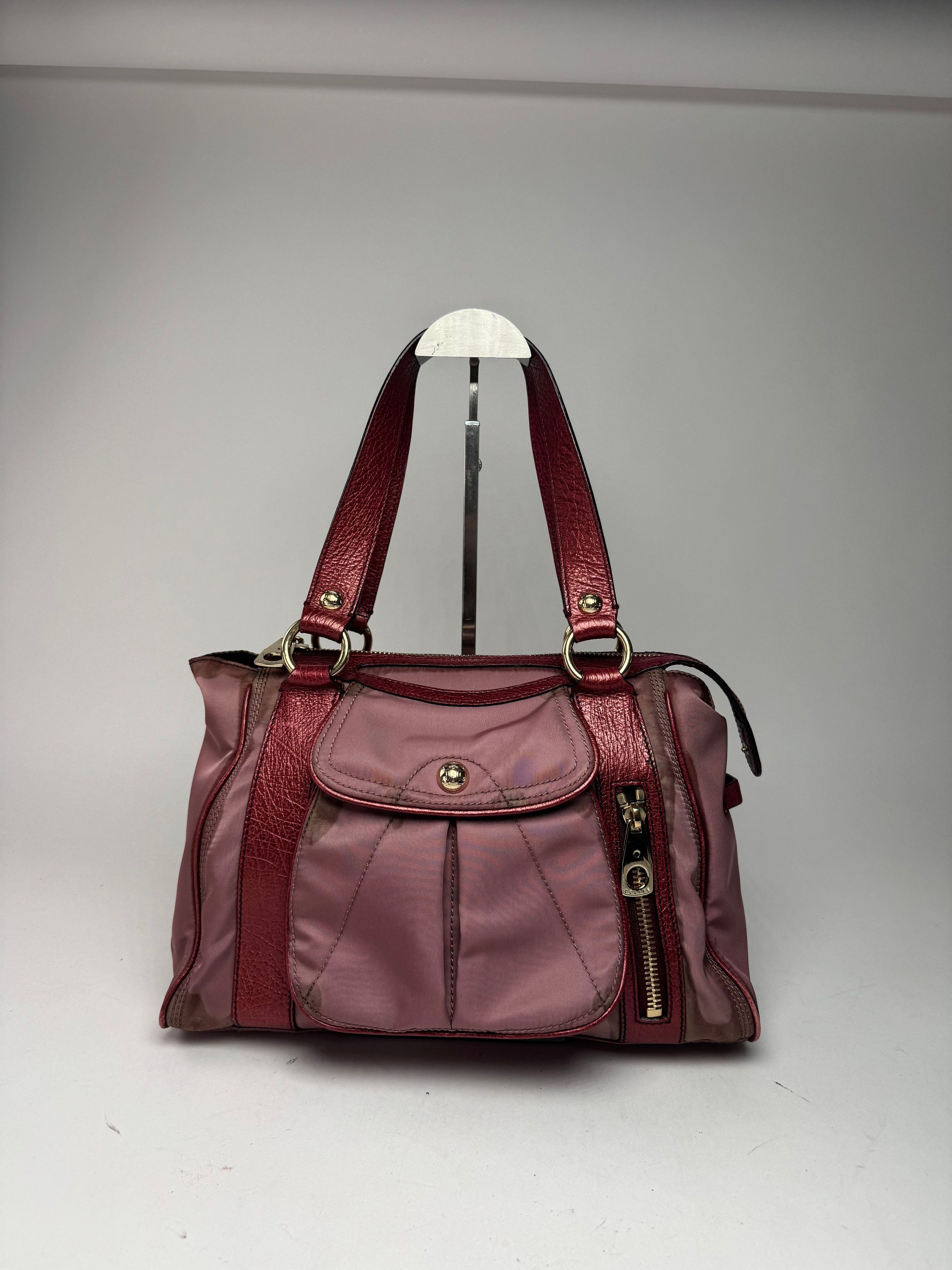 Celine Vintage polyester Leather Bag Purple Size ONE SIZE - 8 Thumbnail