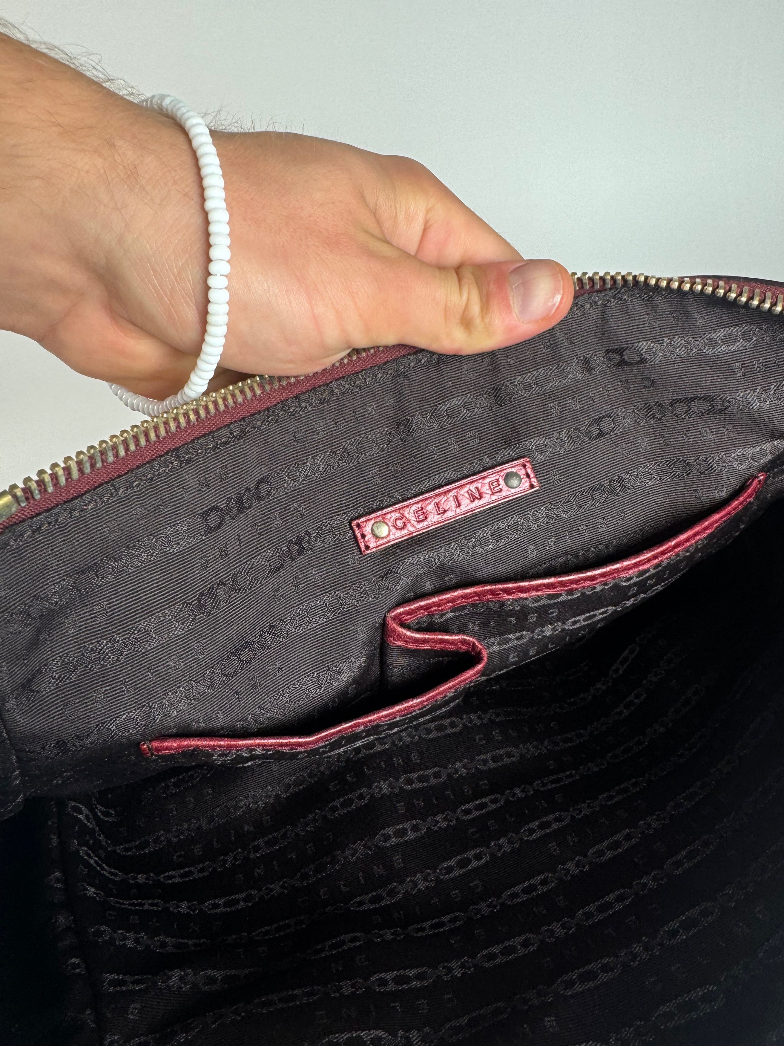 Celine Vintage polyester Leather Bag Purple Size ONE SIZE - 5 Thumbnail
