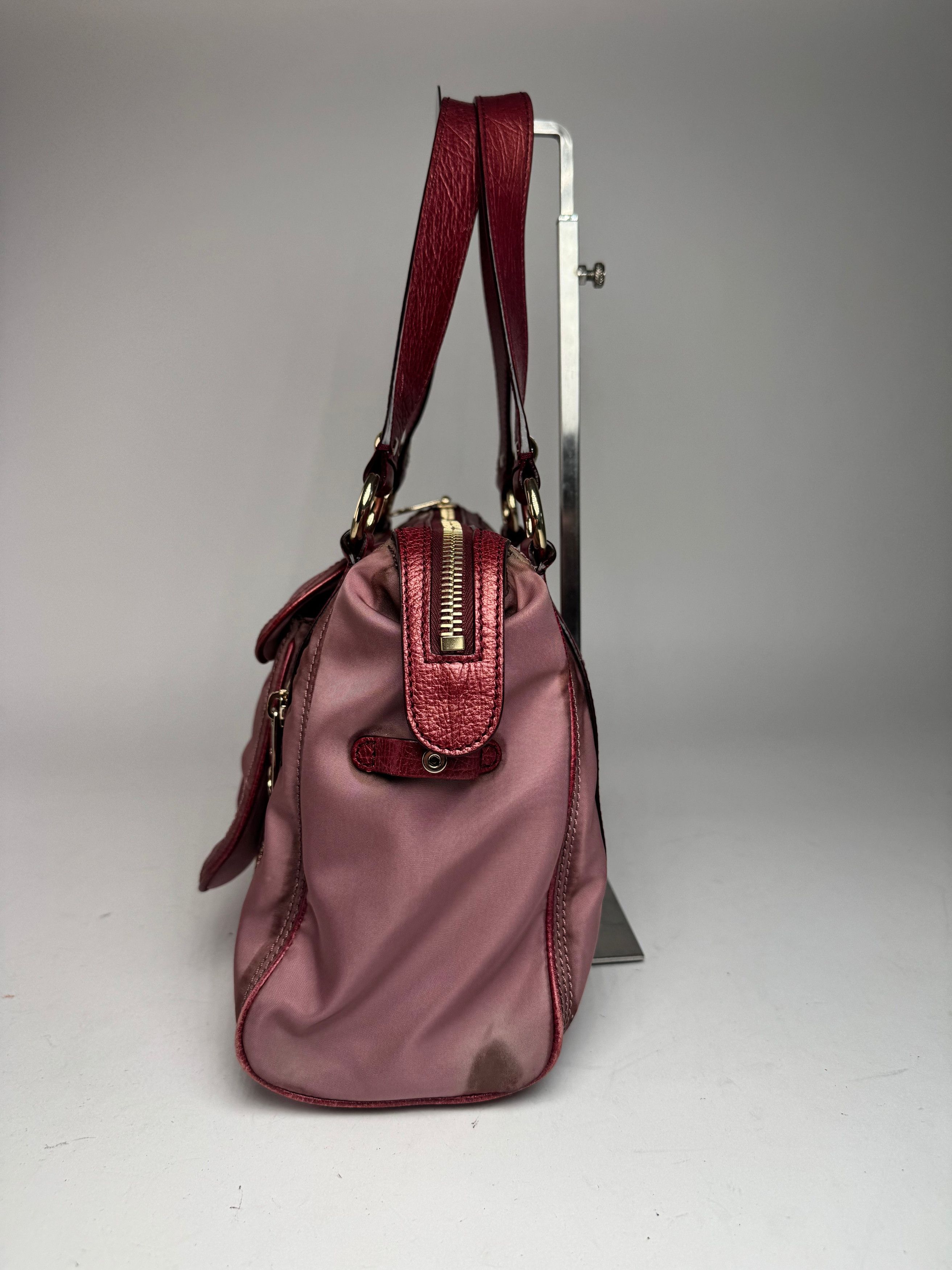 Celine Vintage polyester Leather Bag Purple Size ONE SIZE - 6 Thumbnail
