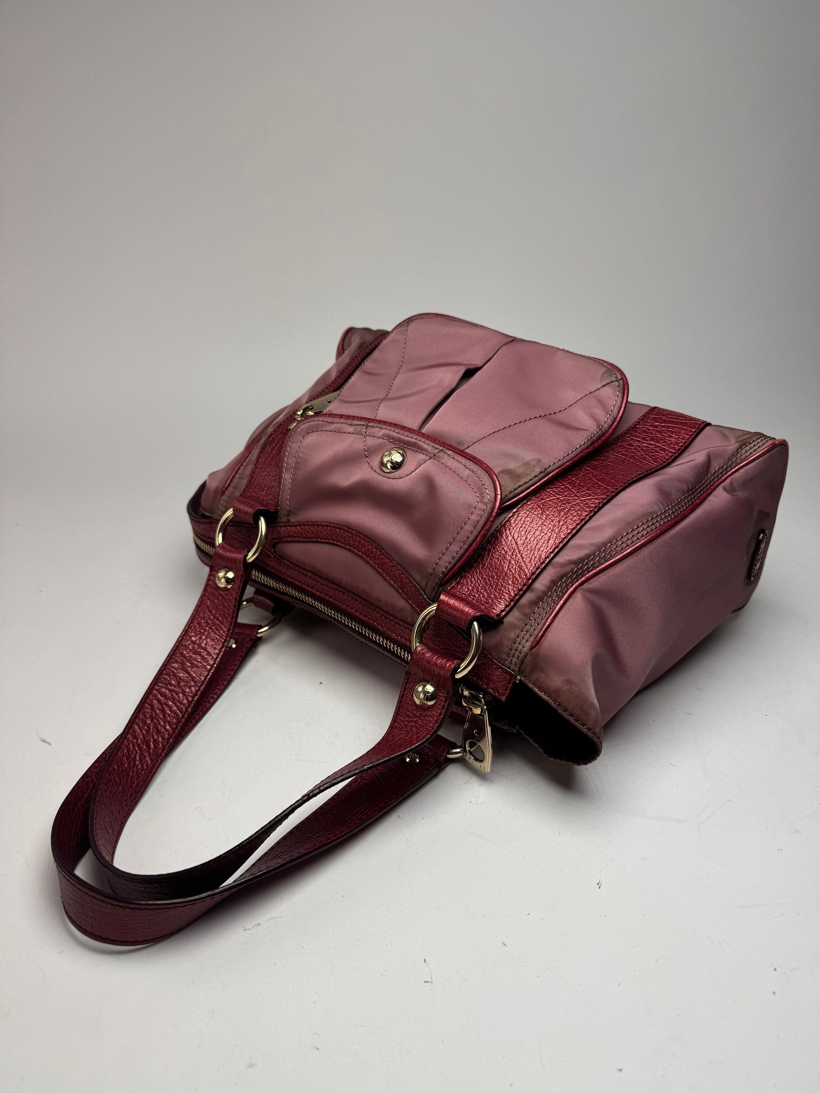 Celine Vintage polyester Leather Bag Purple Size ONE SIZE - 7 Thumbnail