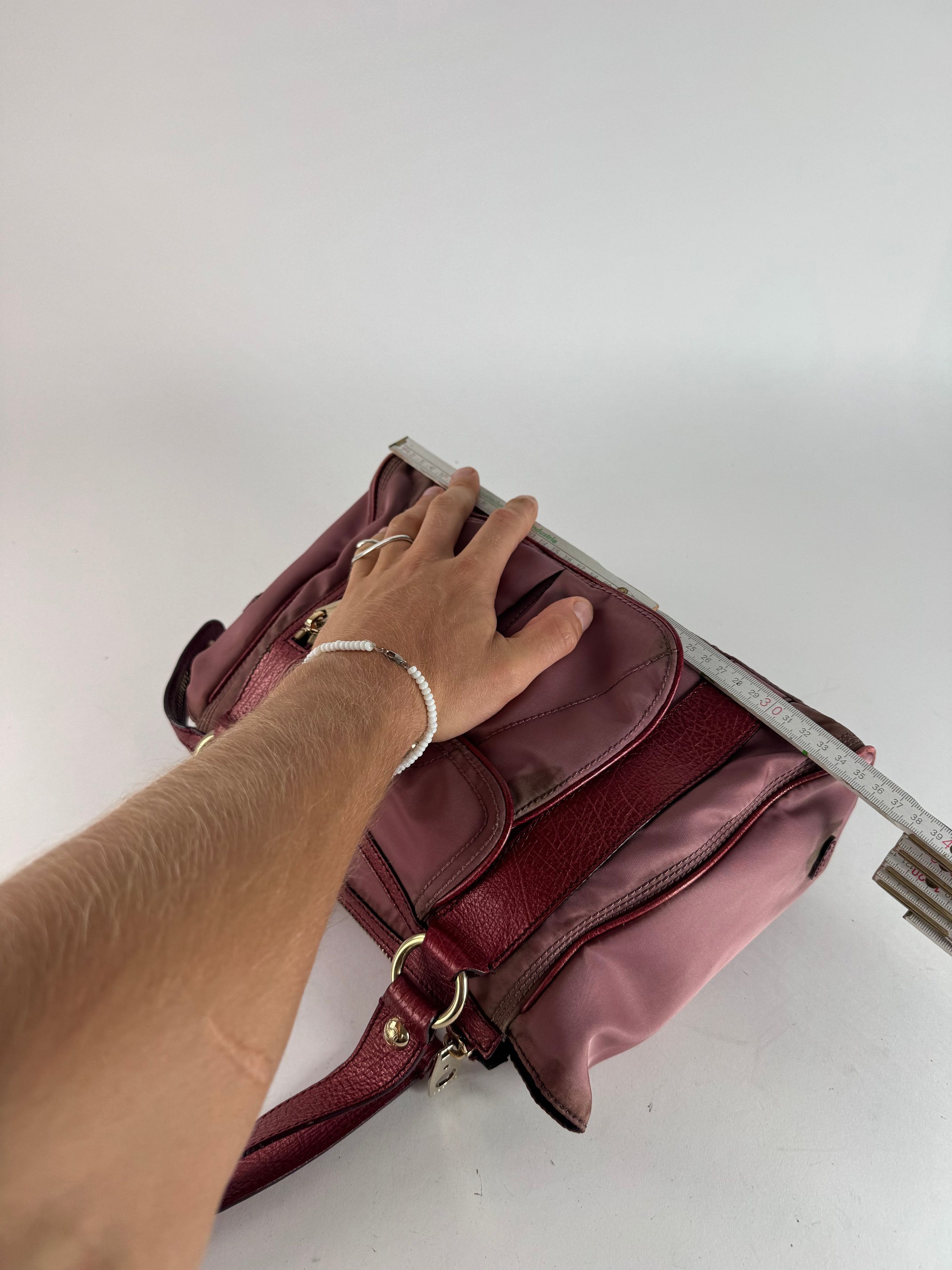 Celine Vintage polyester Leather Bag Purple Size ONE SIZE - 9 Thumbnail