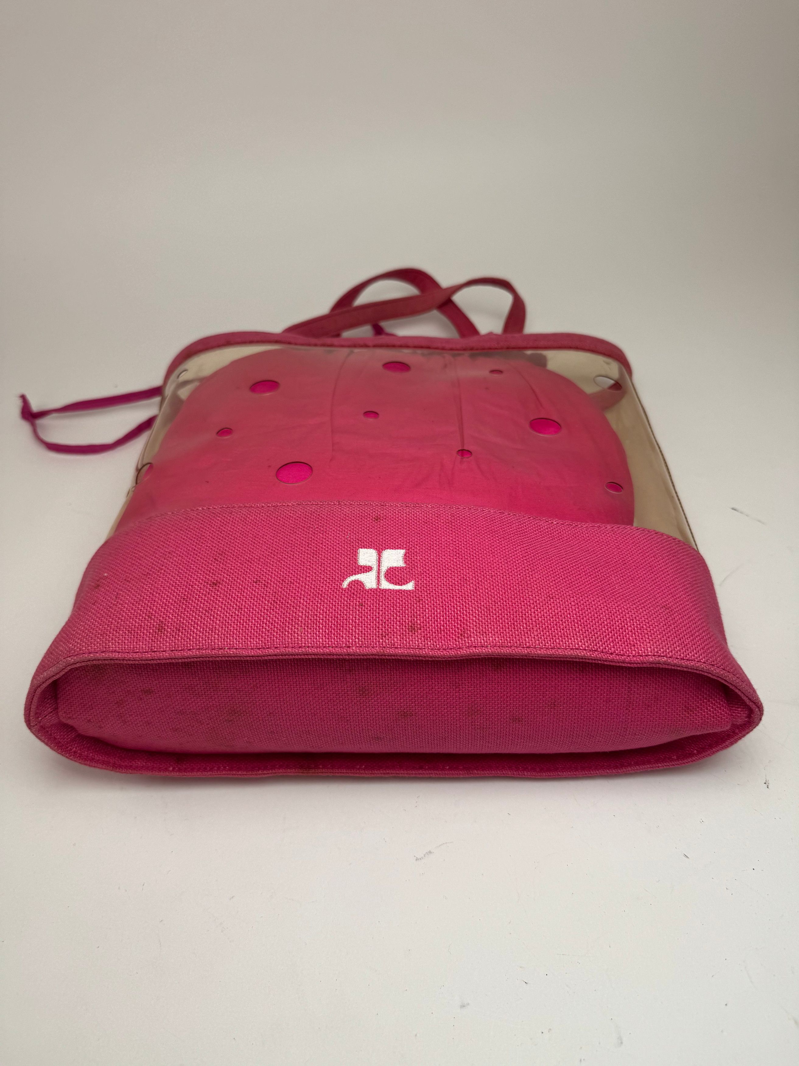 Courreges Vintage Transparent PVC Canvas 2 In 1 Bag Pink Size ONE SIZE - 9 Thumbnail
