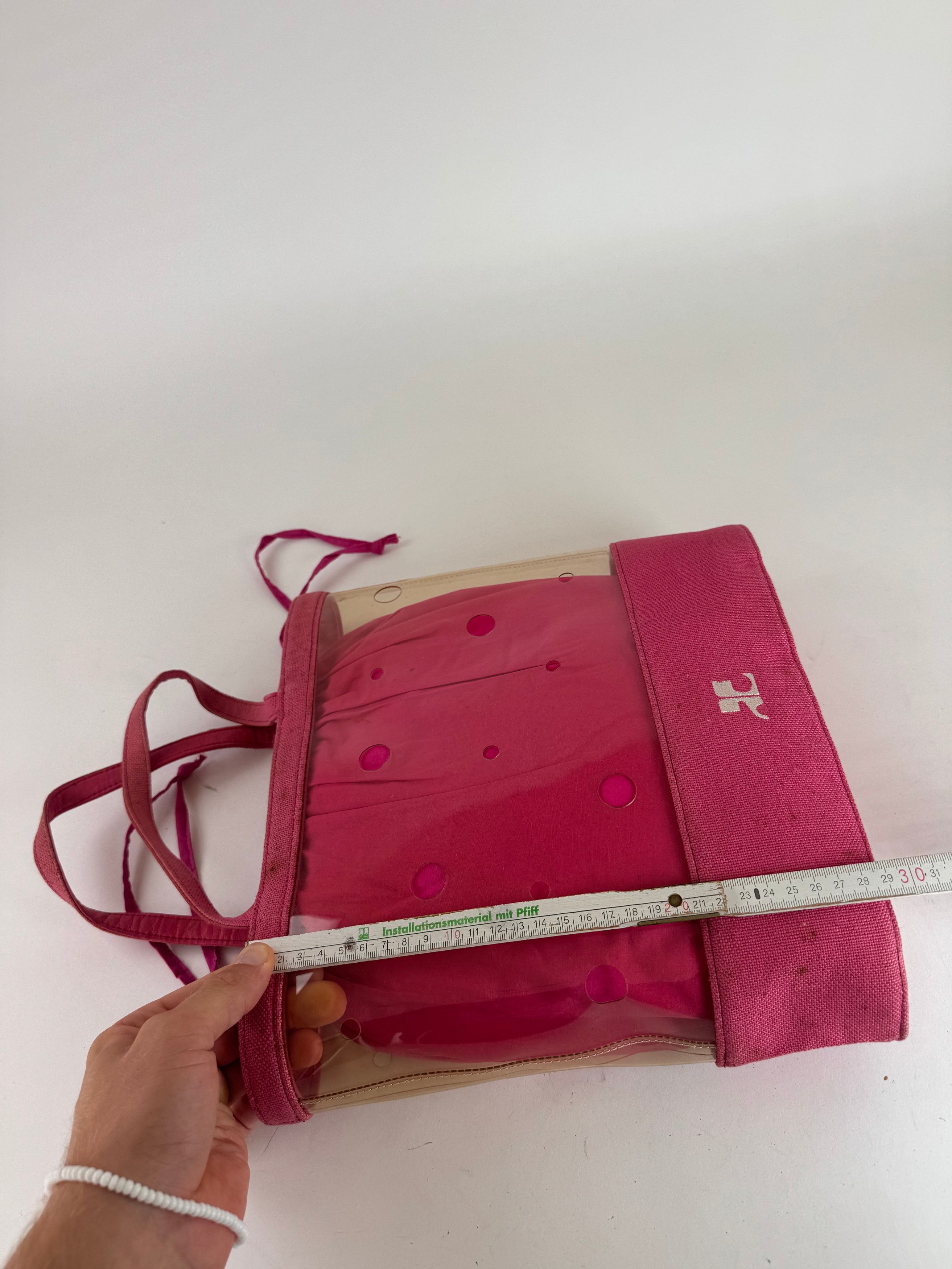 Courreges Vintage Transparent PVC Canvas 2 In 1 Bag Pink Size ONE SIZE - 11 Thumbnail