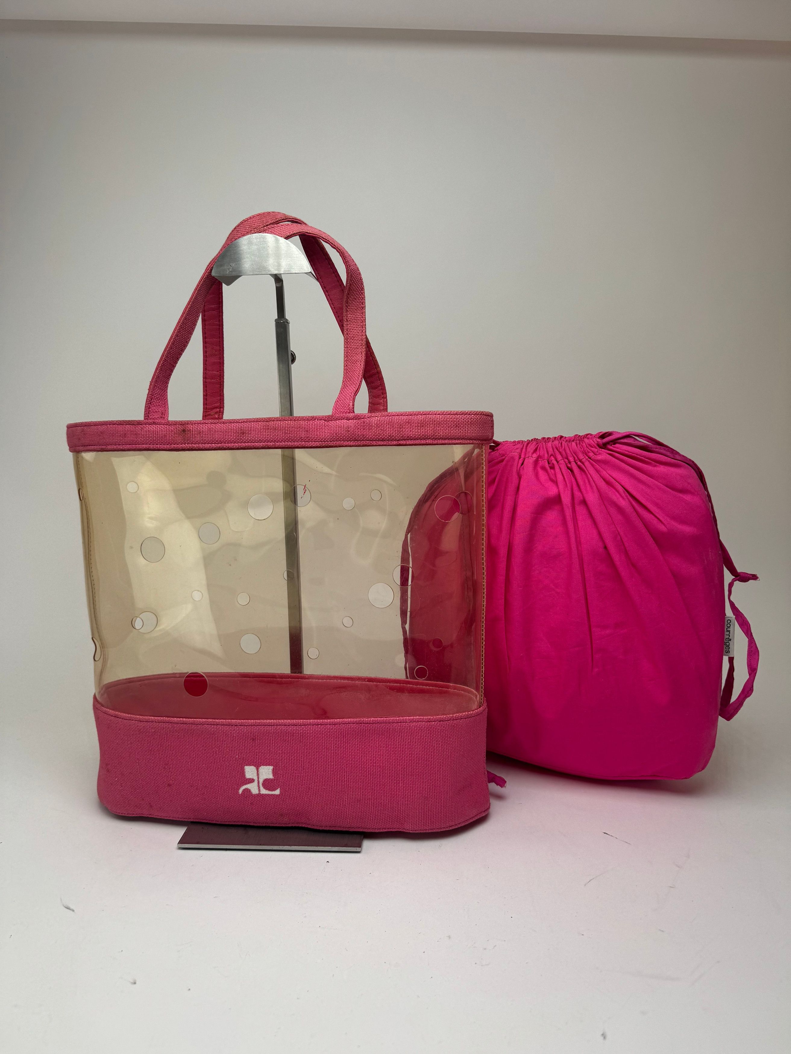 Courreges Vintage Transparent PVC Canvas 2 In 1 Bag Pink Size ONE SIZE - 3 Thumbnail