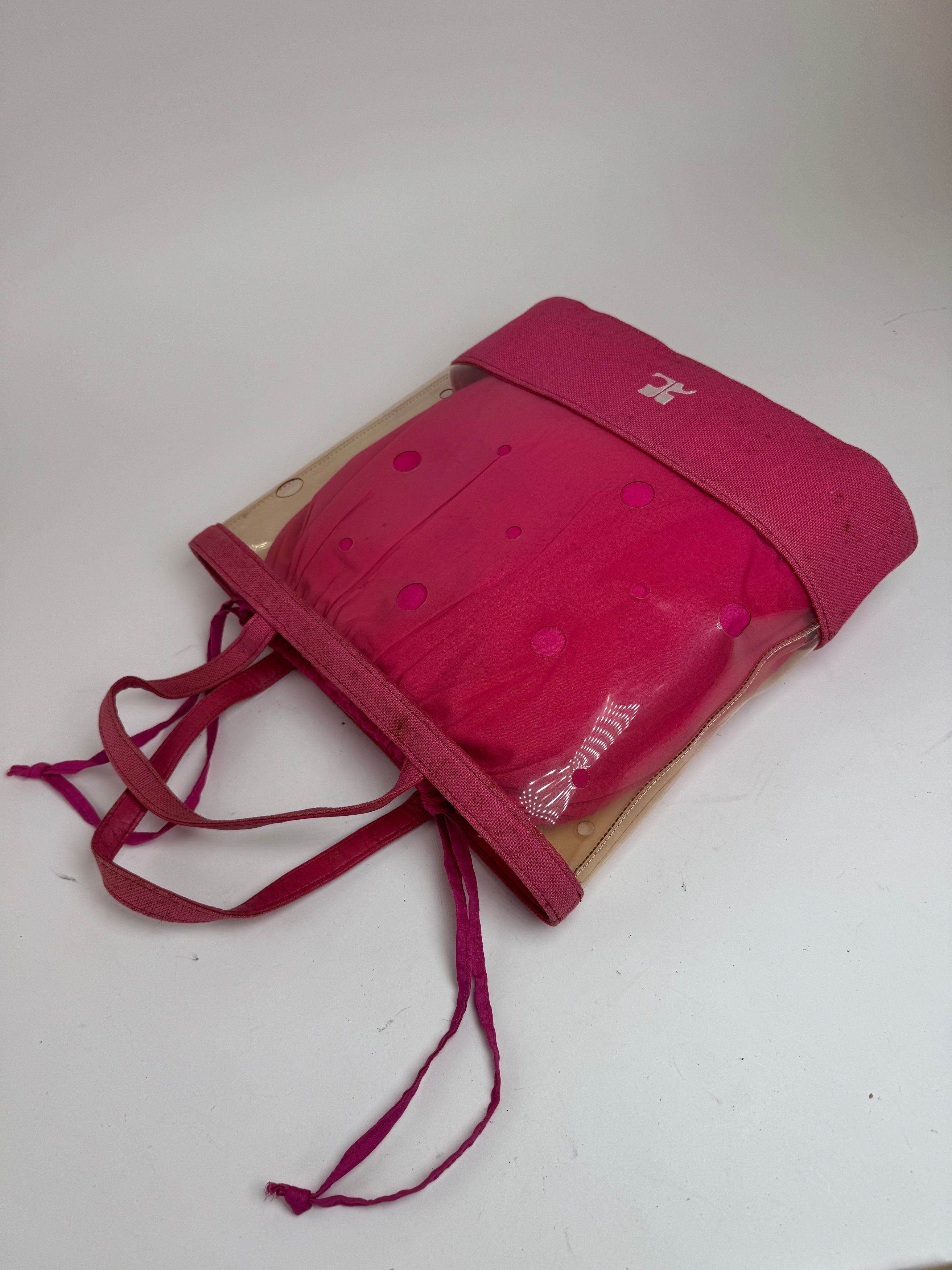 Courreges Vintage Transparent PVC Canvas 2 In 1 Bag Pink Size ONE SIZE - 8 Thumbnail