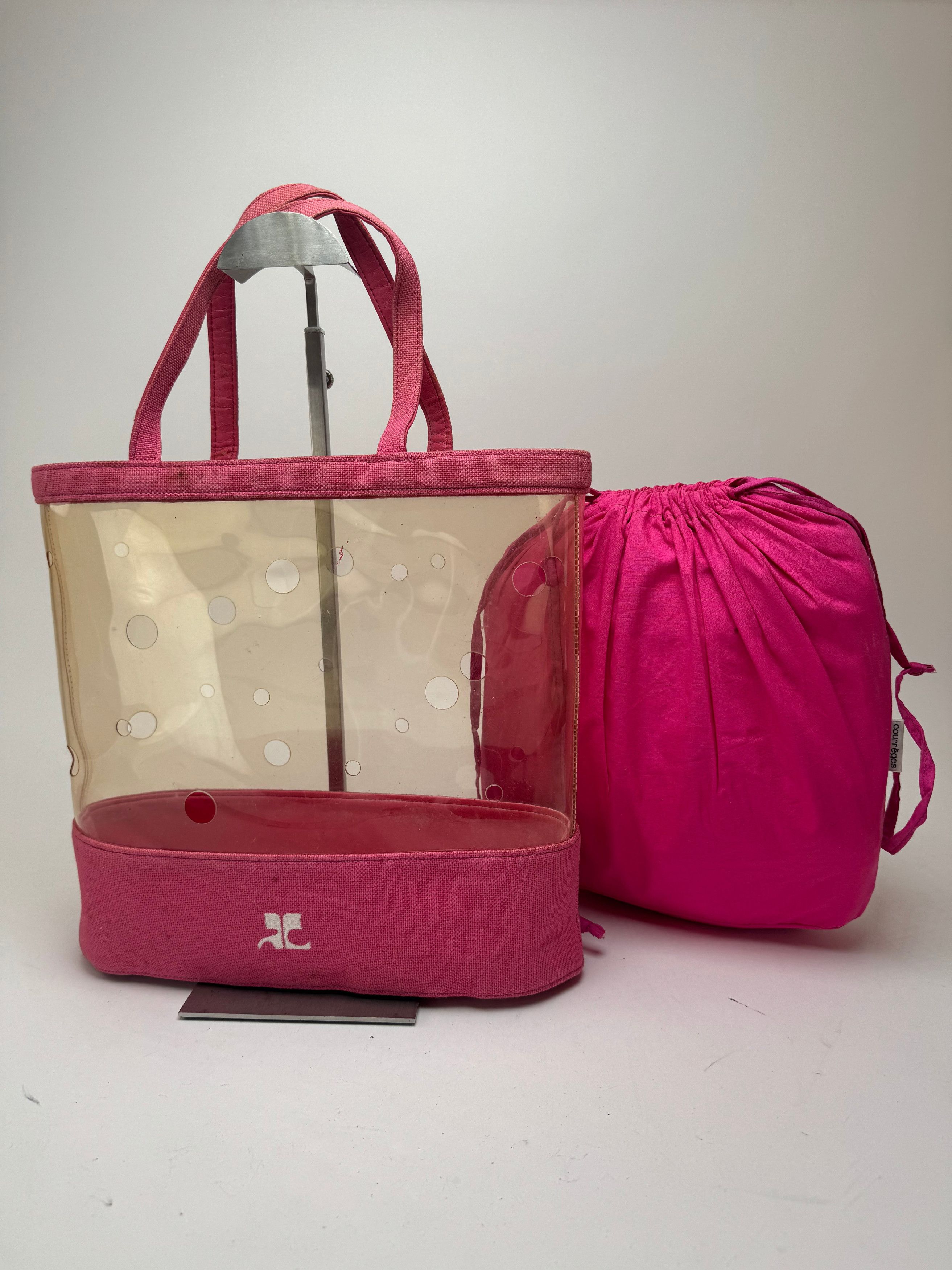 Courreges Vintage Transparent PVC Canvas 2 In 1 Bag Pink Size ONE SIZE - 12 Thumbnail