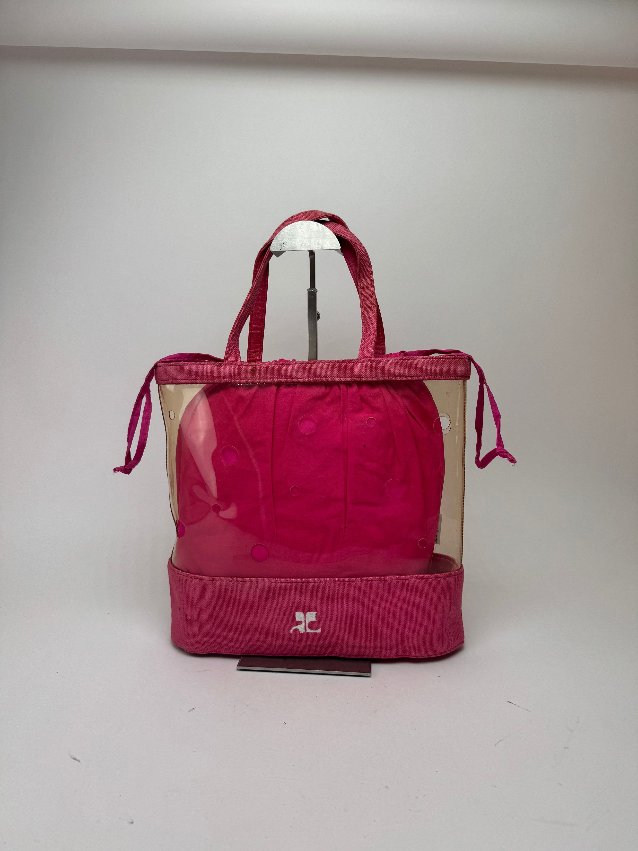 Courreges Vintage Transparent PVC Canvas 2 In 1 Bag Pink Size ONE SIZE - 4 Thumbnail