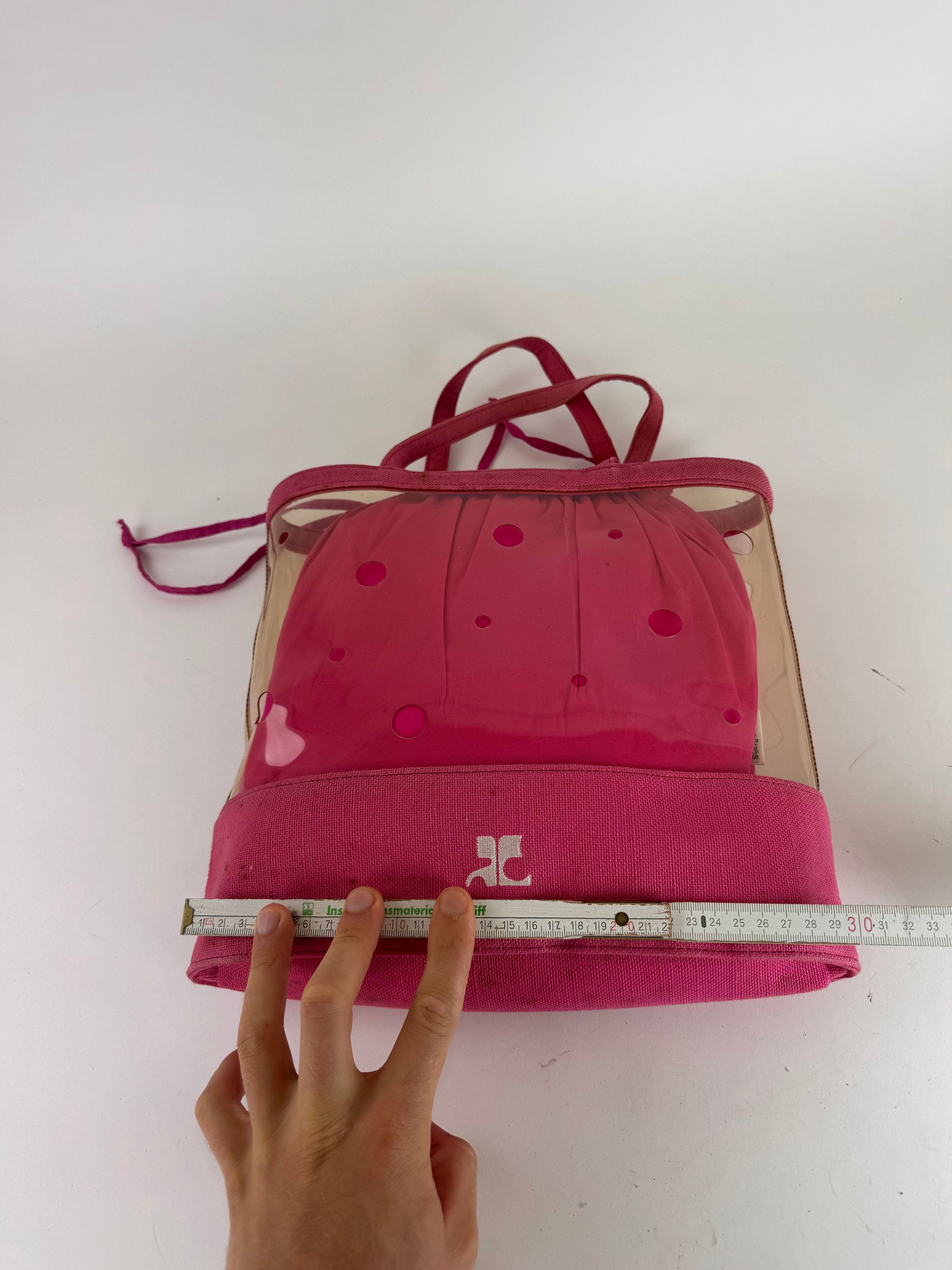 Courreges Vintage Transparent PVC Canvas 2 In 1 Bag Pink Size ONE SIZE - 10 Thumbnail