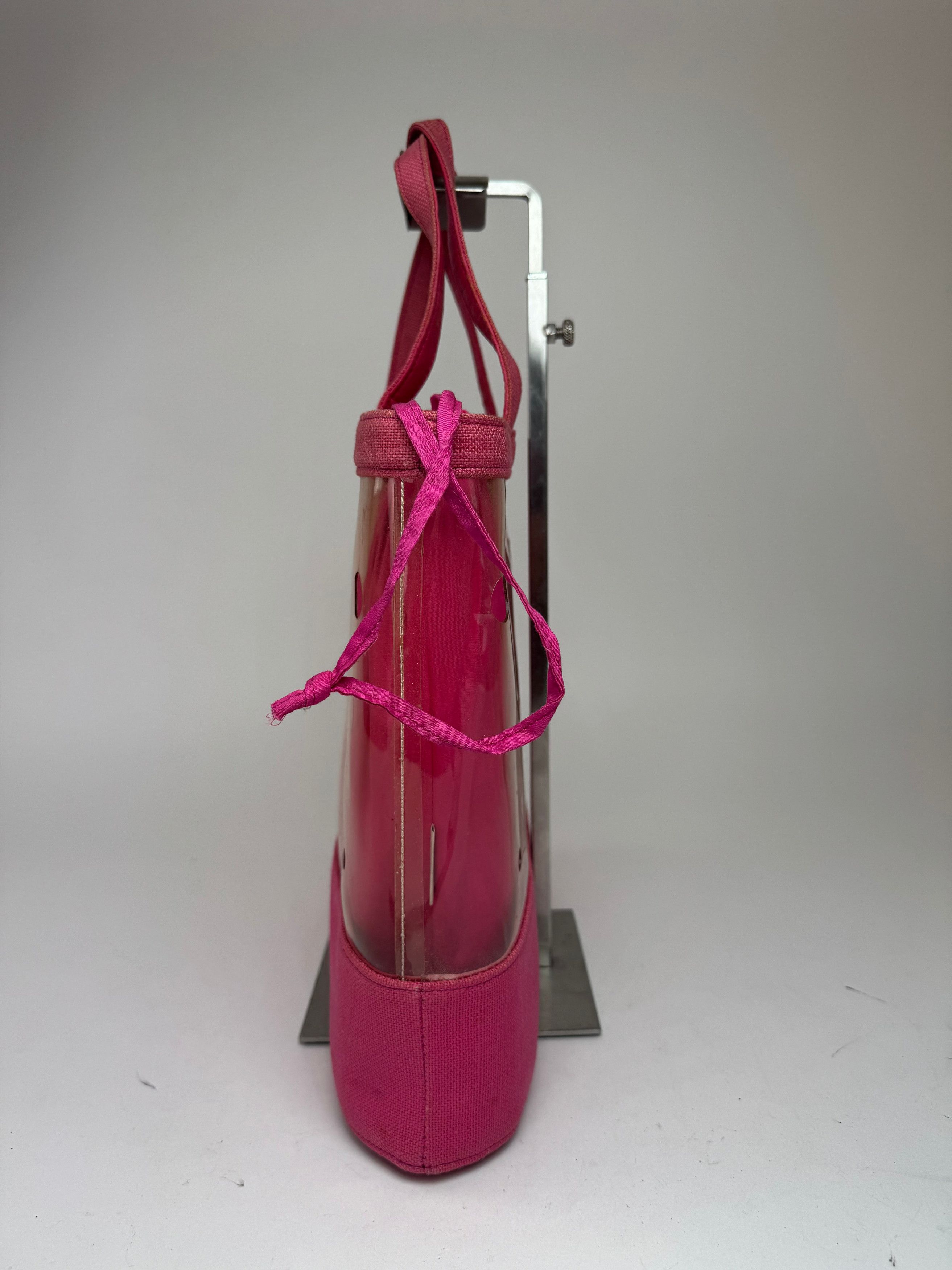 Courreges Vintage Transparent PVC Canvas 2 In 1 Bag Pink Size ONE SIZE - 7 Thumbnail
