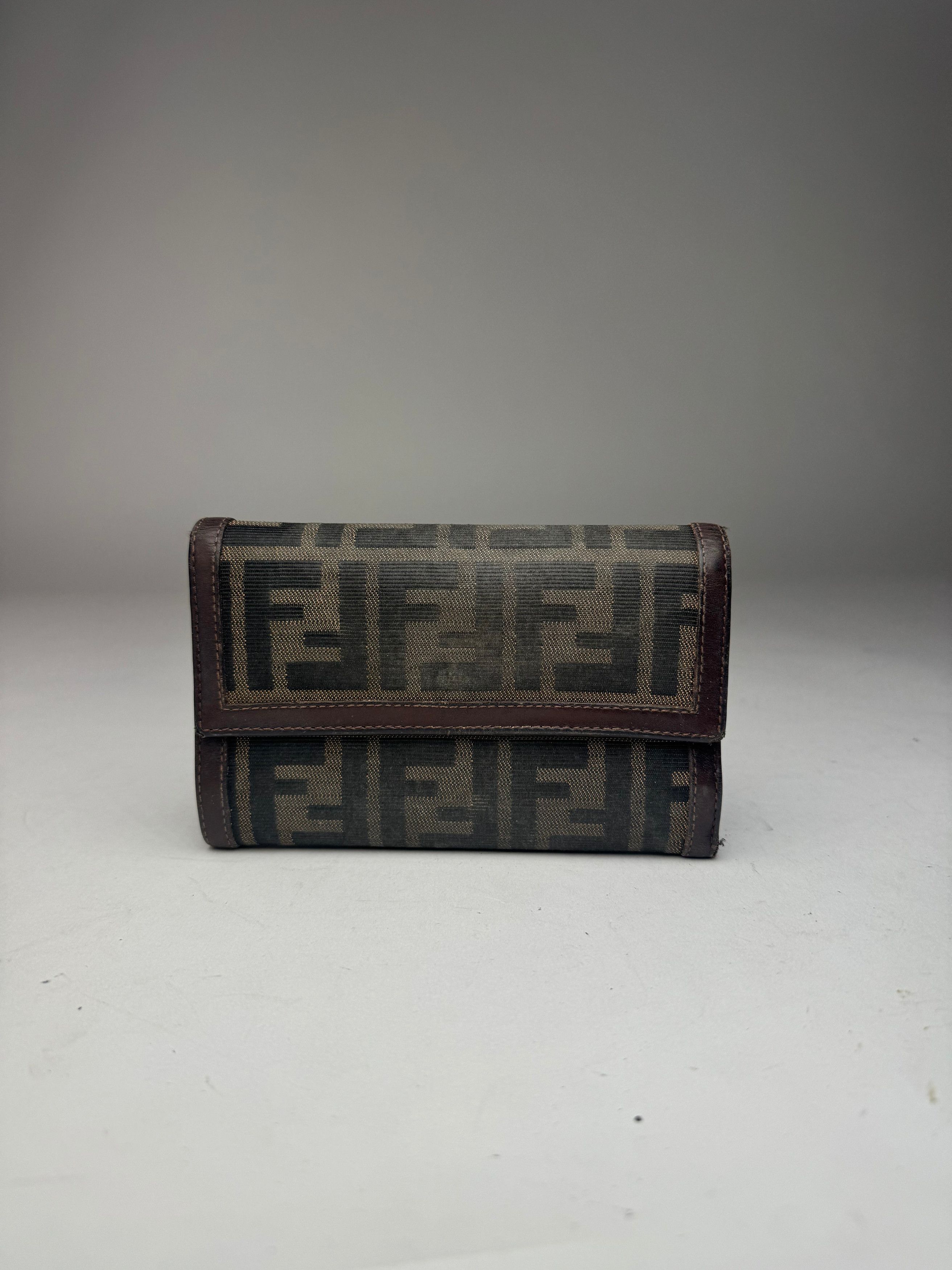 Fendi Vintage FF Monogram Leather Wallet Brown Size ONE SIZE - 3 Thumbnail