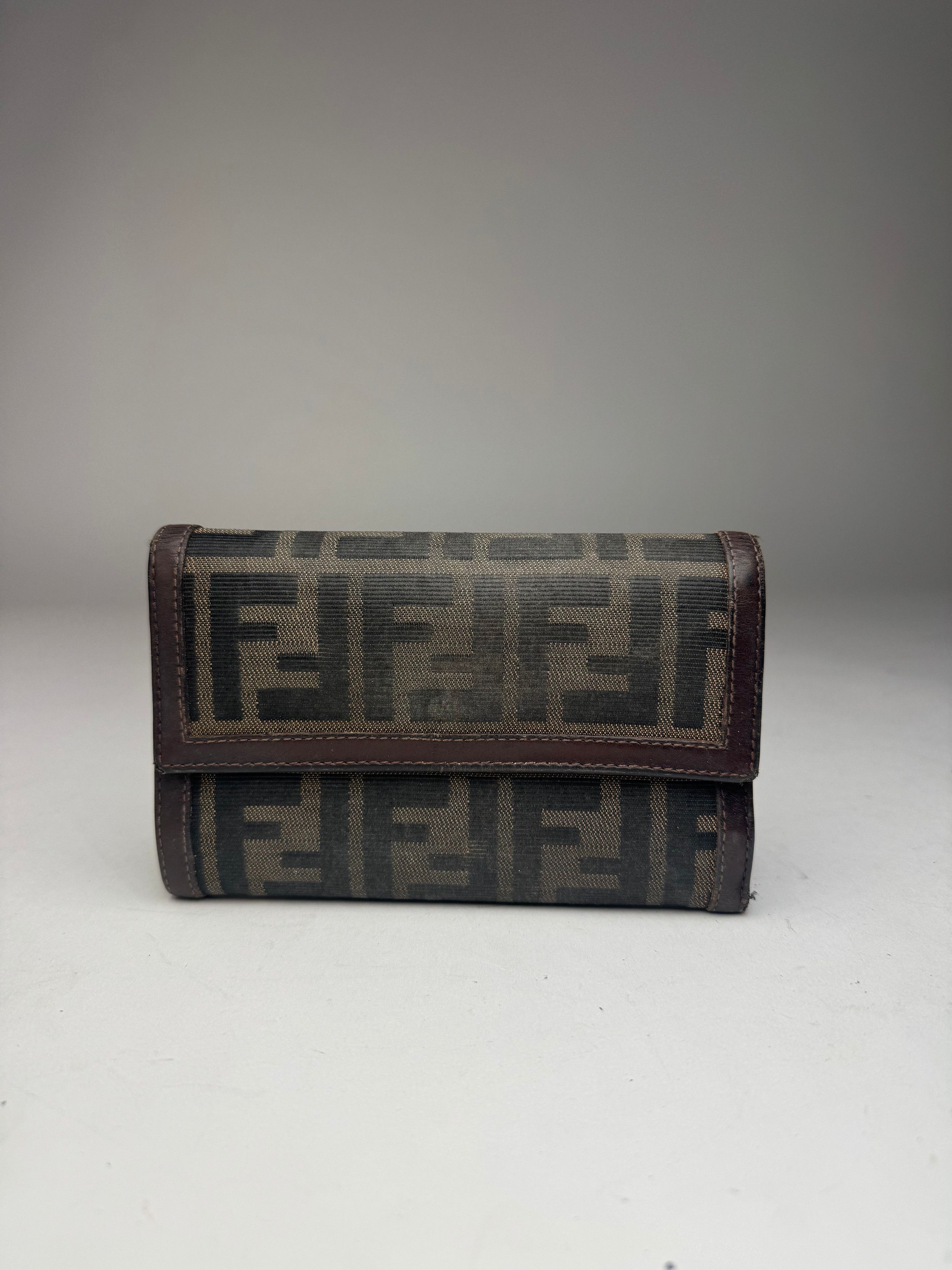 Fendi Vintage FF Monogram Leather Wallet Brown Size ONE SIZE - 4 Thumbnail