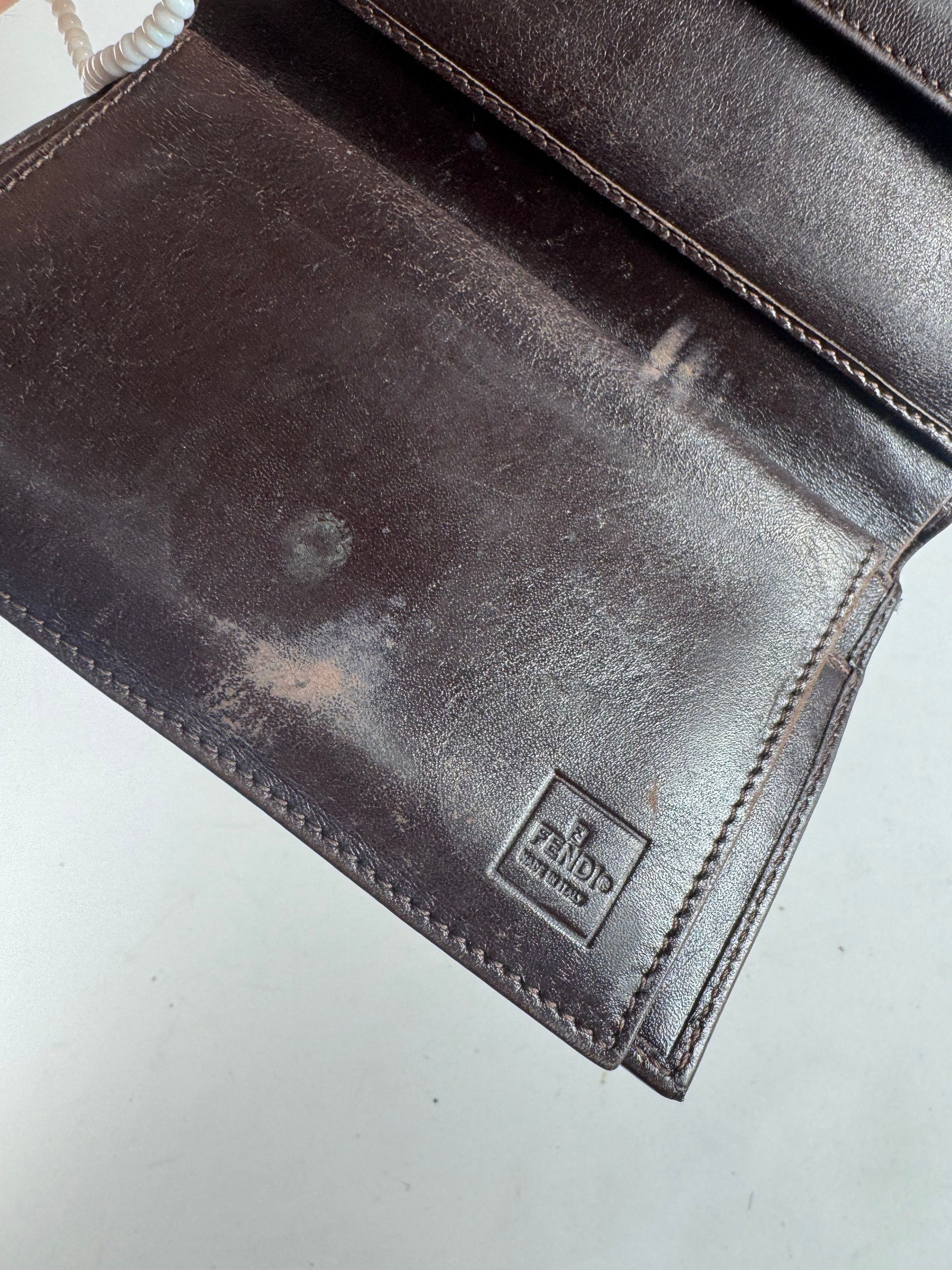 Fendi Vintage FF Monogram Leather Wallet Brown Size ONE SIZE - 11 Thumbnail