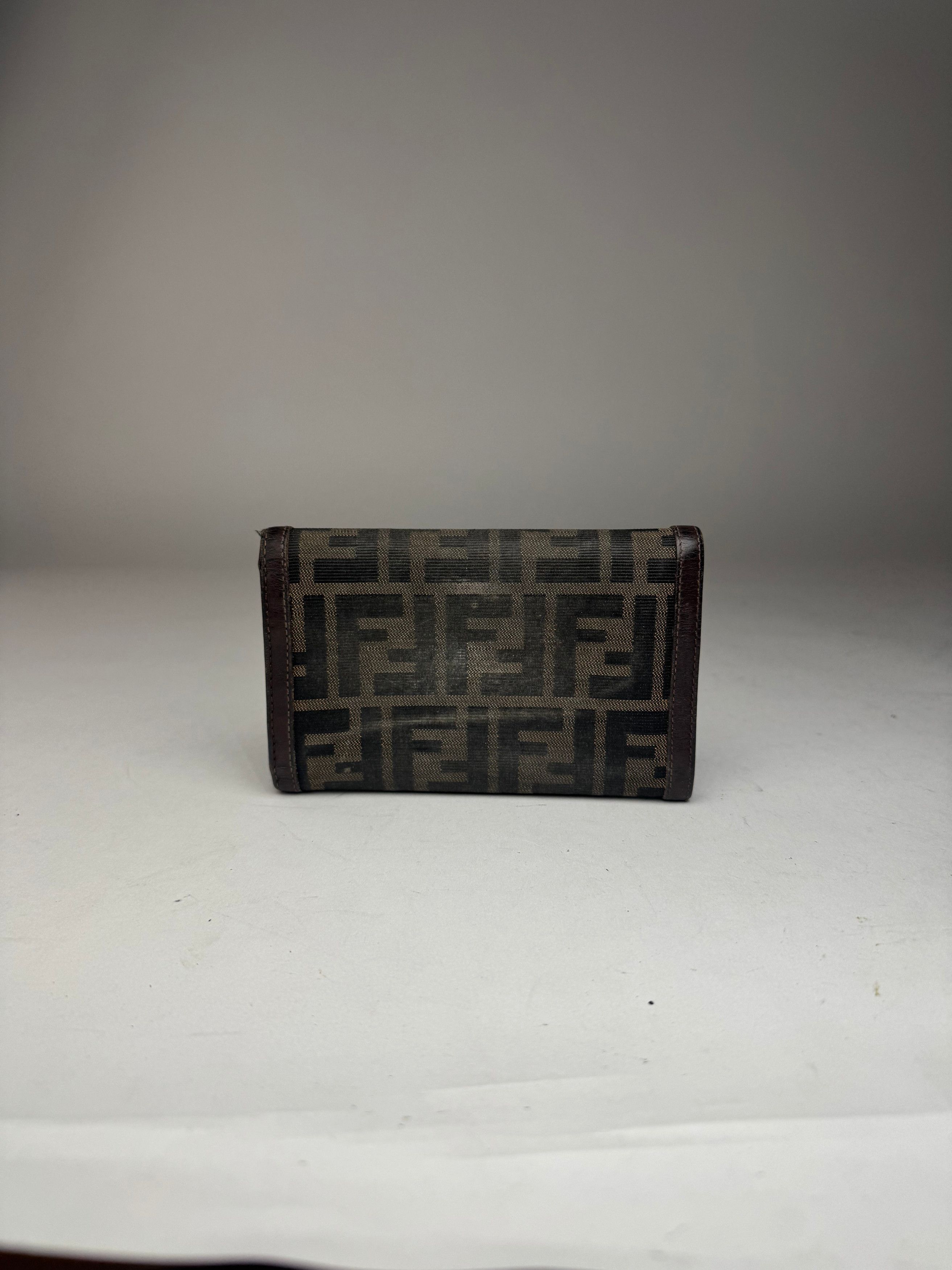Fendi Vintage FF Monogram Leather Wallet Brown Size ONE SIZE - 6 Thumbnail