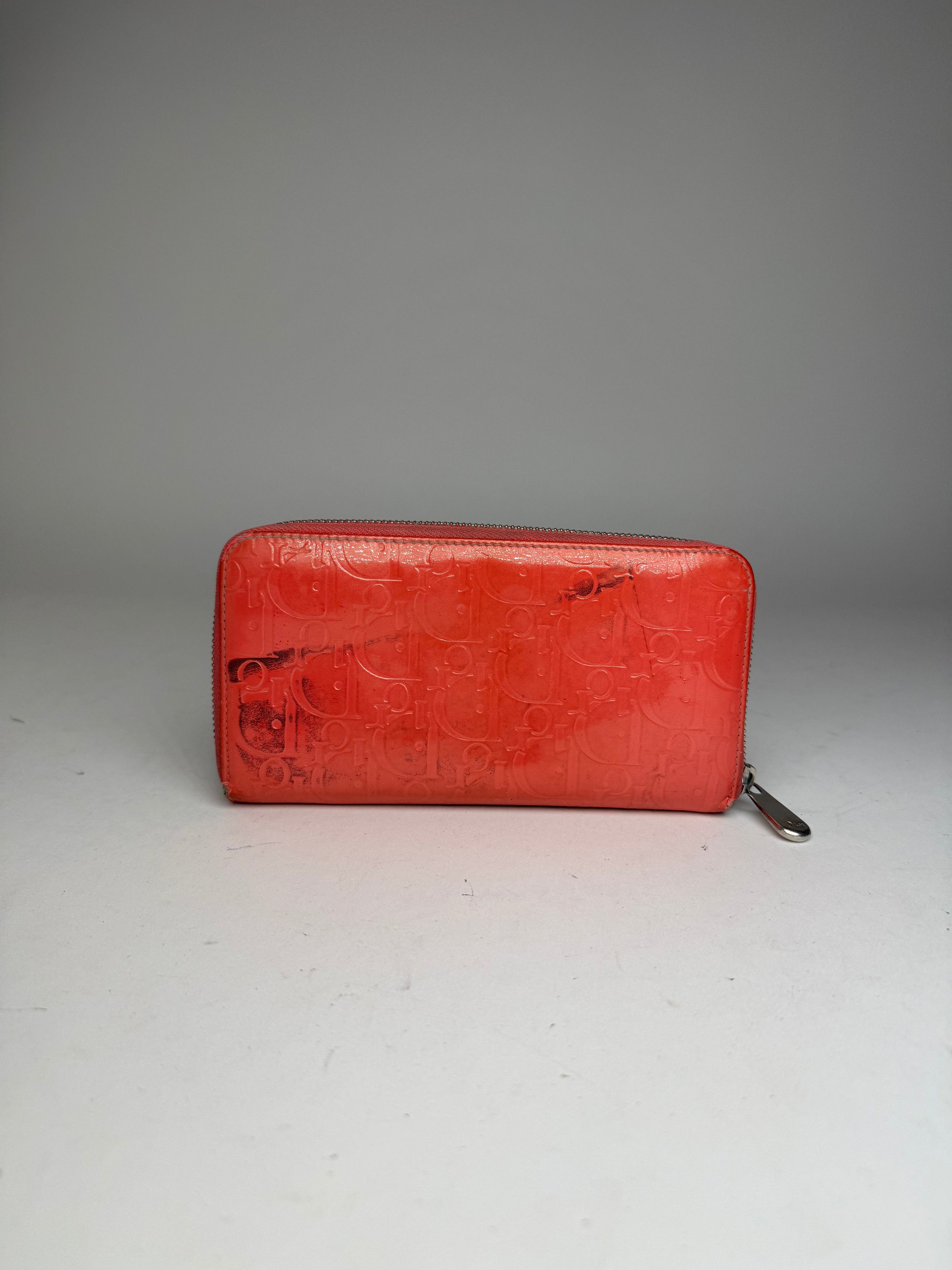 Dior Vintage Patent Leather Monogram Zippy Wallet Red Size ONE SIZE - 8 Thumbnail