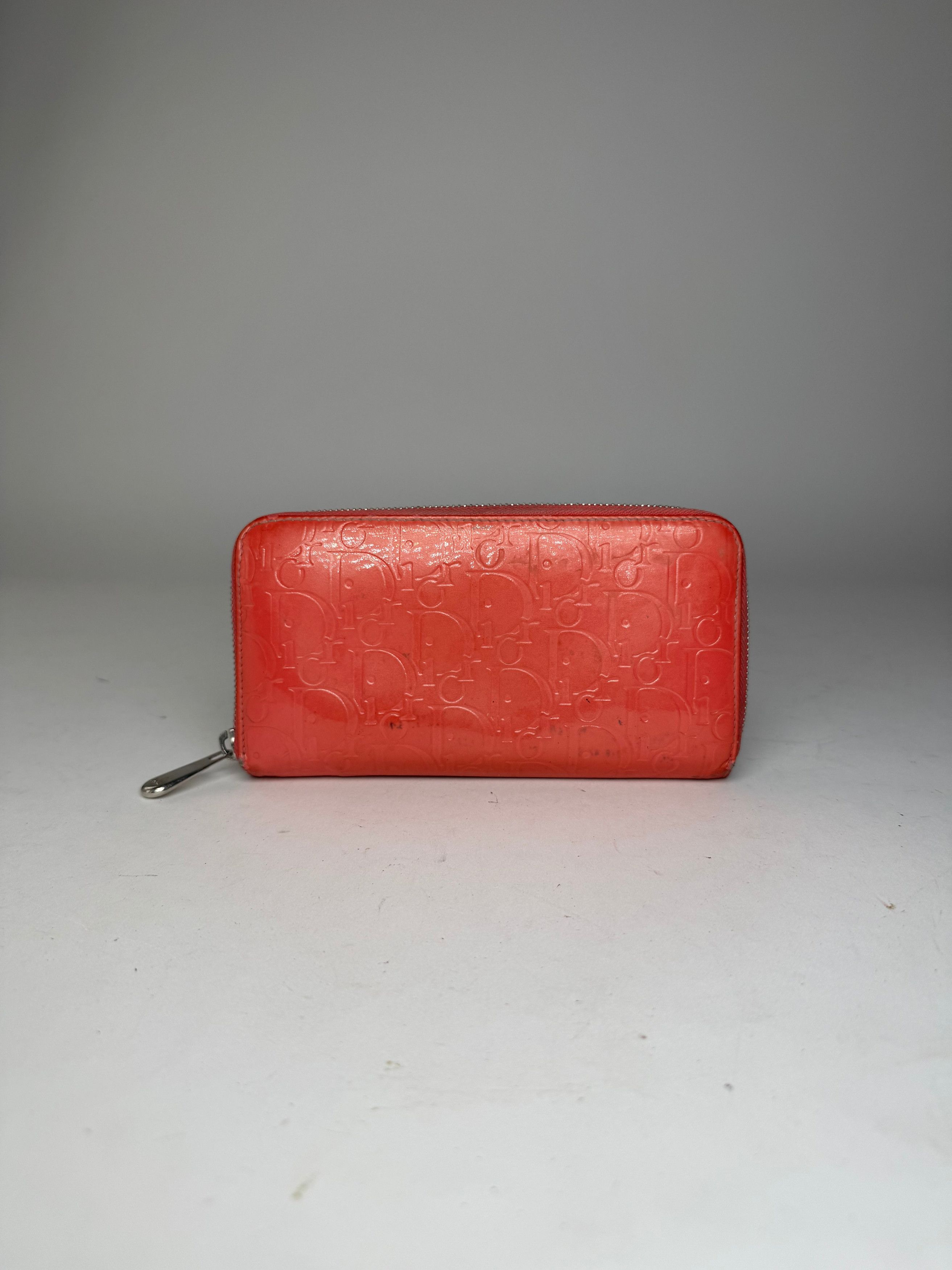 Dior Vintage Patent Leather Monogram Zippy Wallet Red Size ONE SIZE - 2 Thumbnail