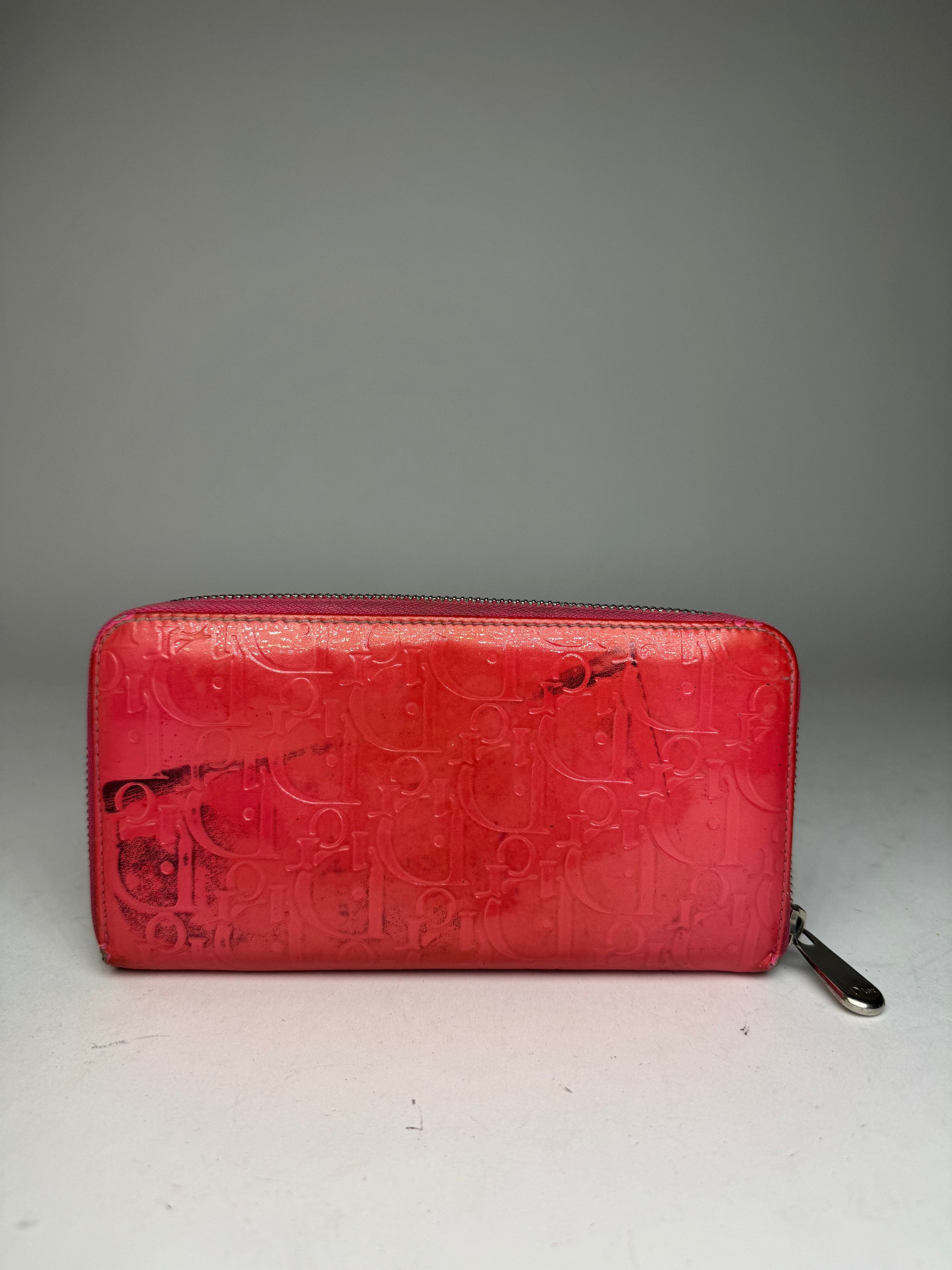Dior Vintage Patent Leather Monogram Zippy Wallet Red Size ONE SIZE - 4 Thumbnail