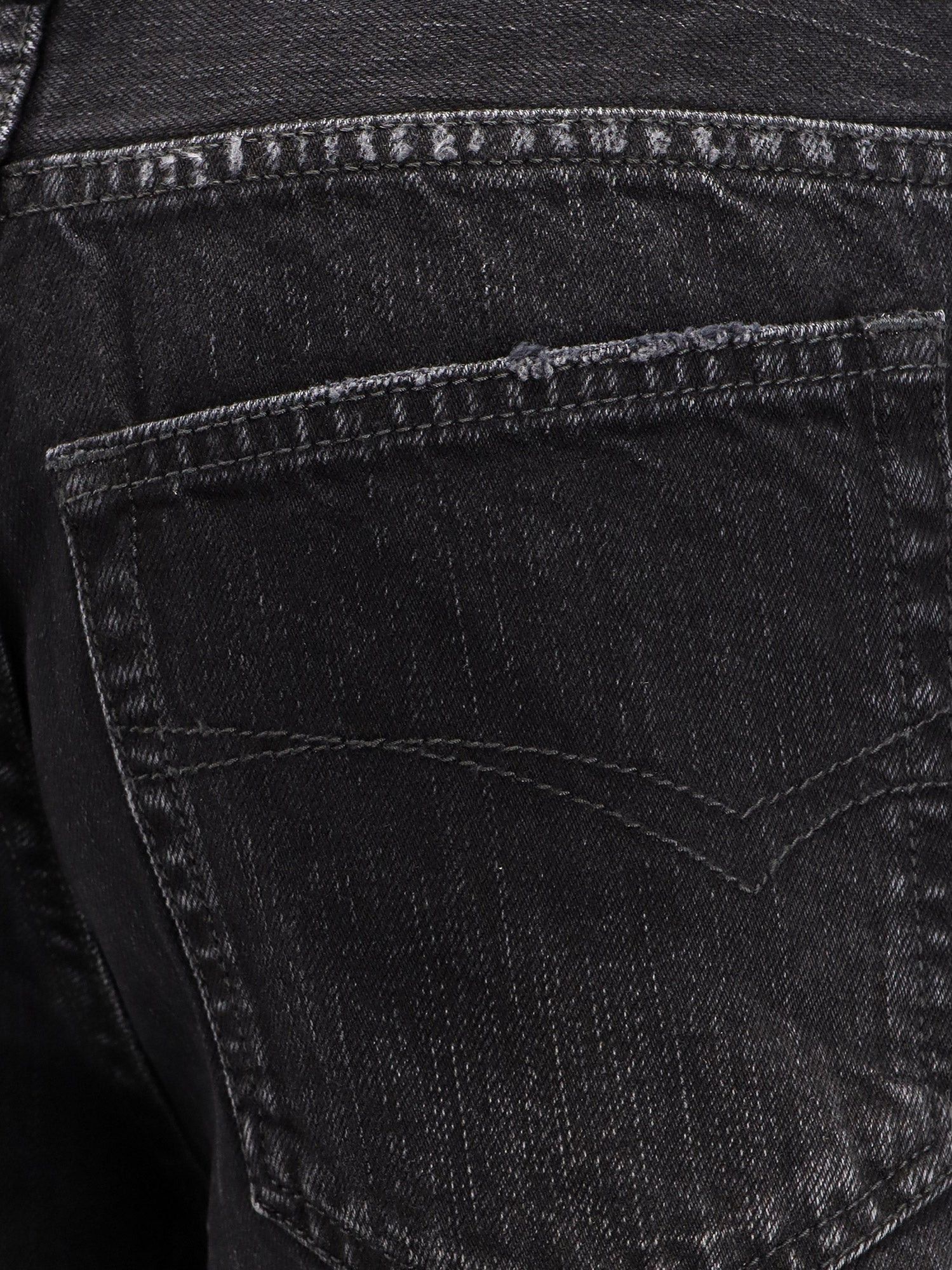 Wide Leg Black Denim Trousers